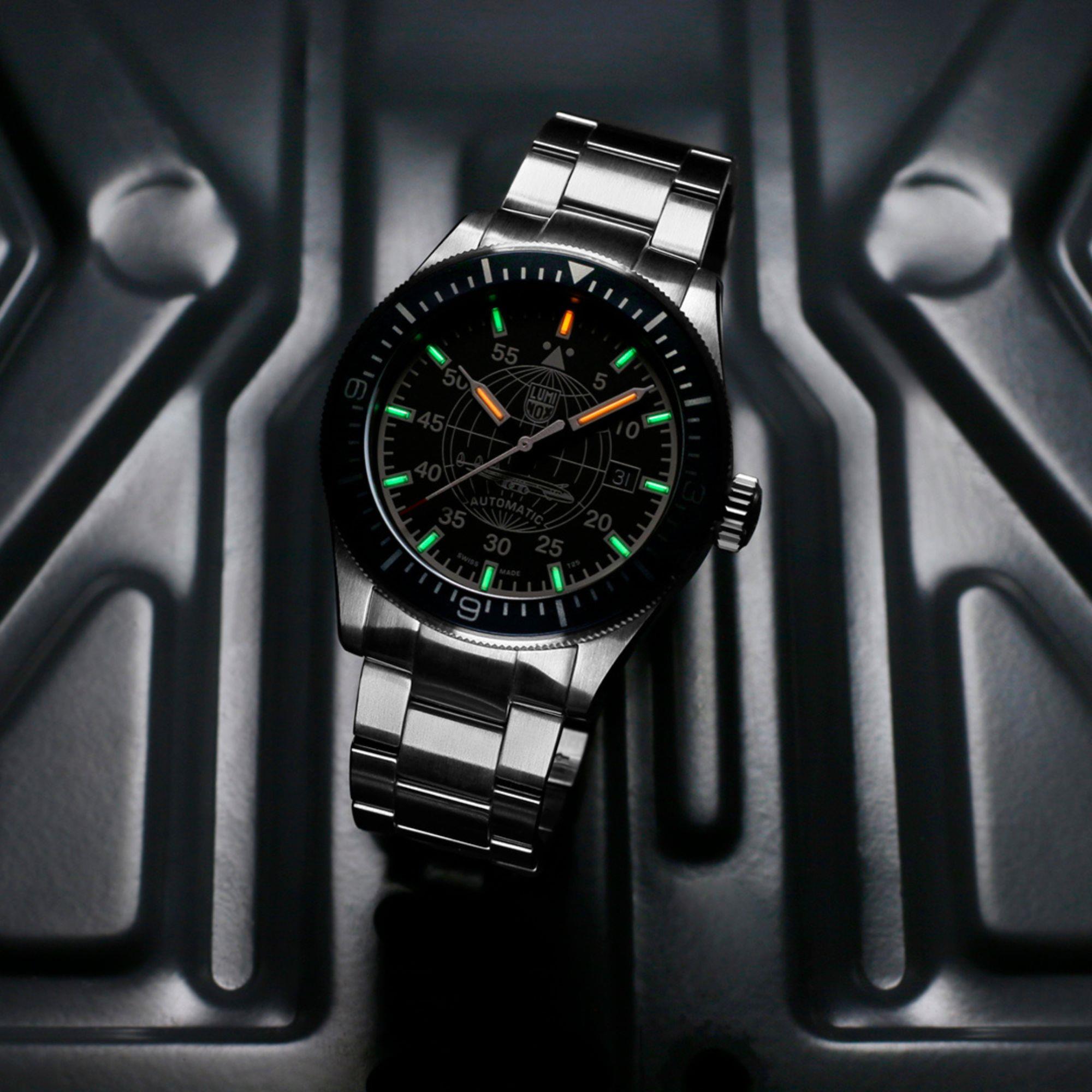 Luminox Constellation 9600 Serie Schwarz Zifferblatt Edelstahlarmband Herren Uhr XA.9601.M