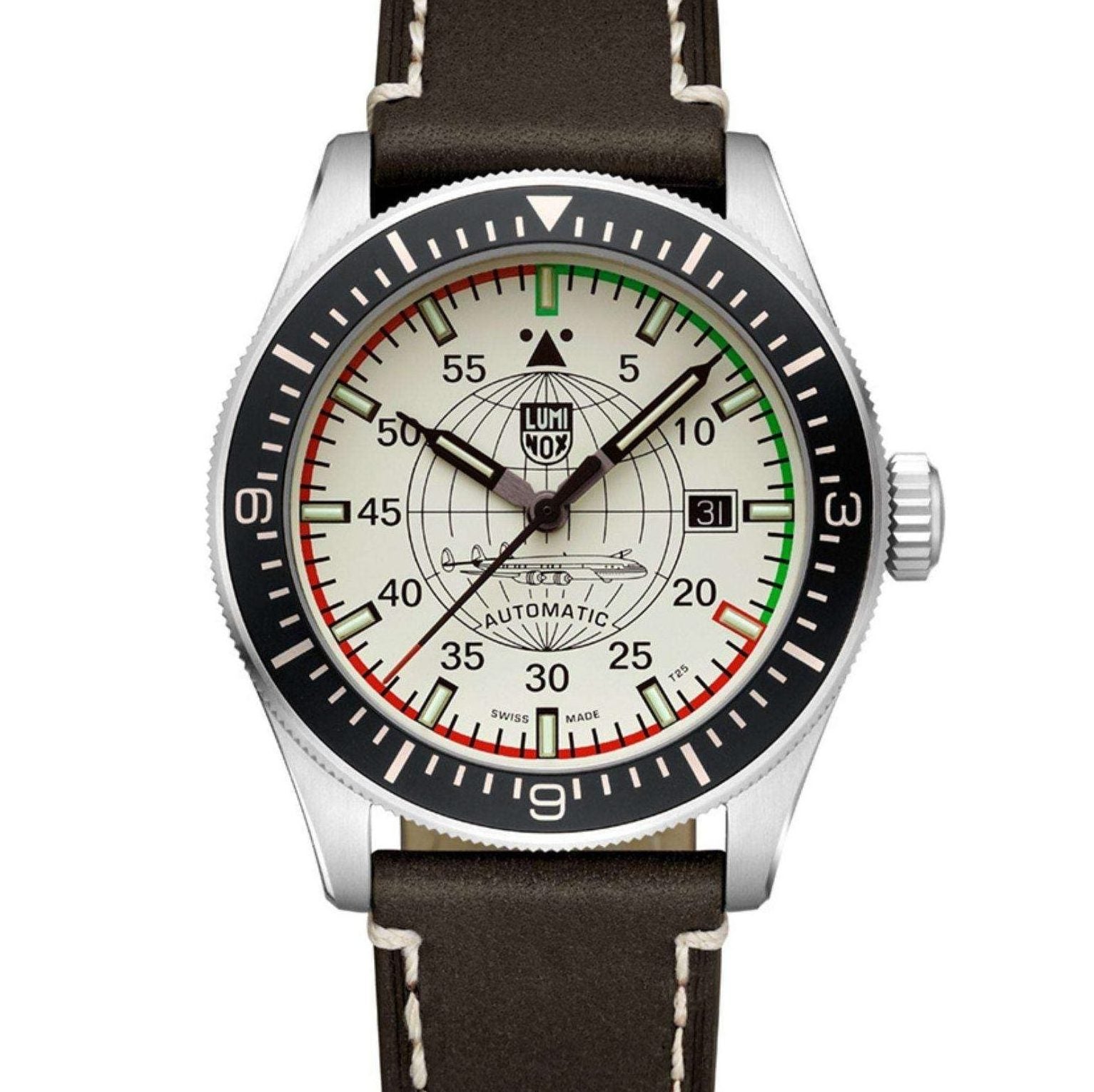 Luminox Constellation Creme Zifferblatt Braunes Lederarmband Herren Uhr XA.9607