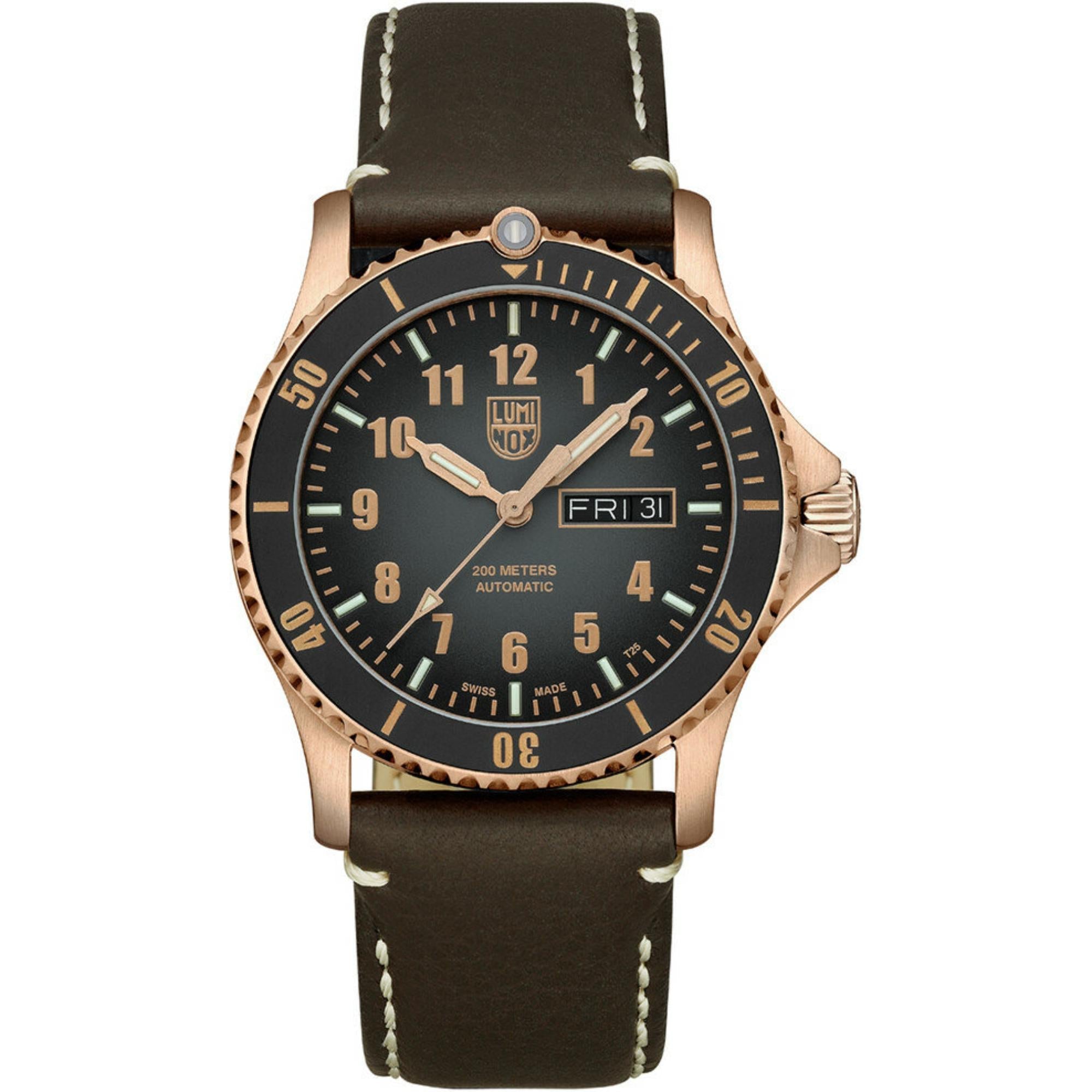 Luminox Sport Timer Schwarzes Zifferblatt Braunes Lederarmband Limitierte Auflage Herren Uhr XS.0927