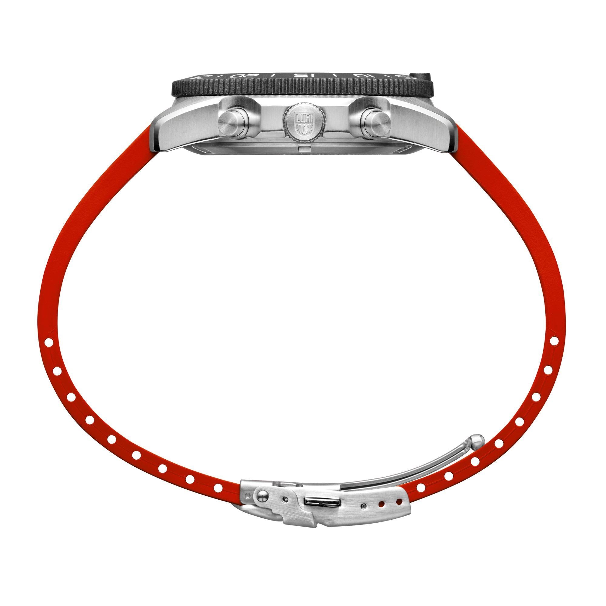 Luminox Pacific Diver Chronograph Rotes Gummiband Herren Uhr XS.3155