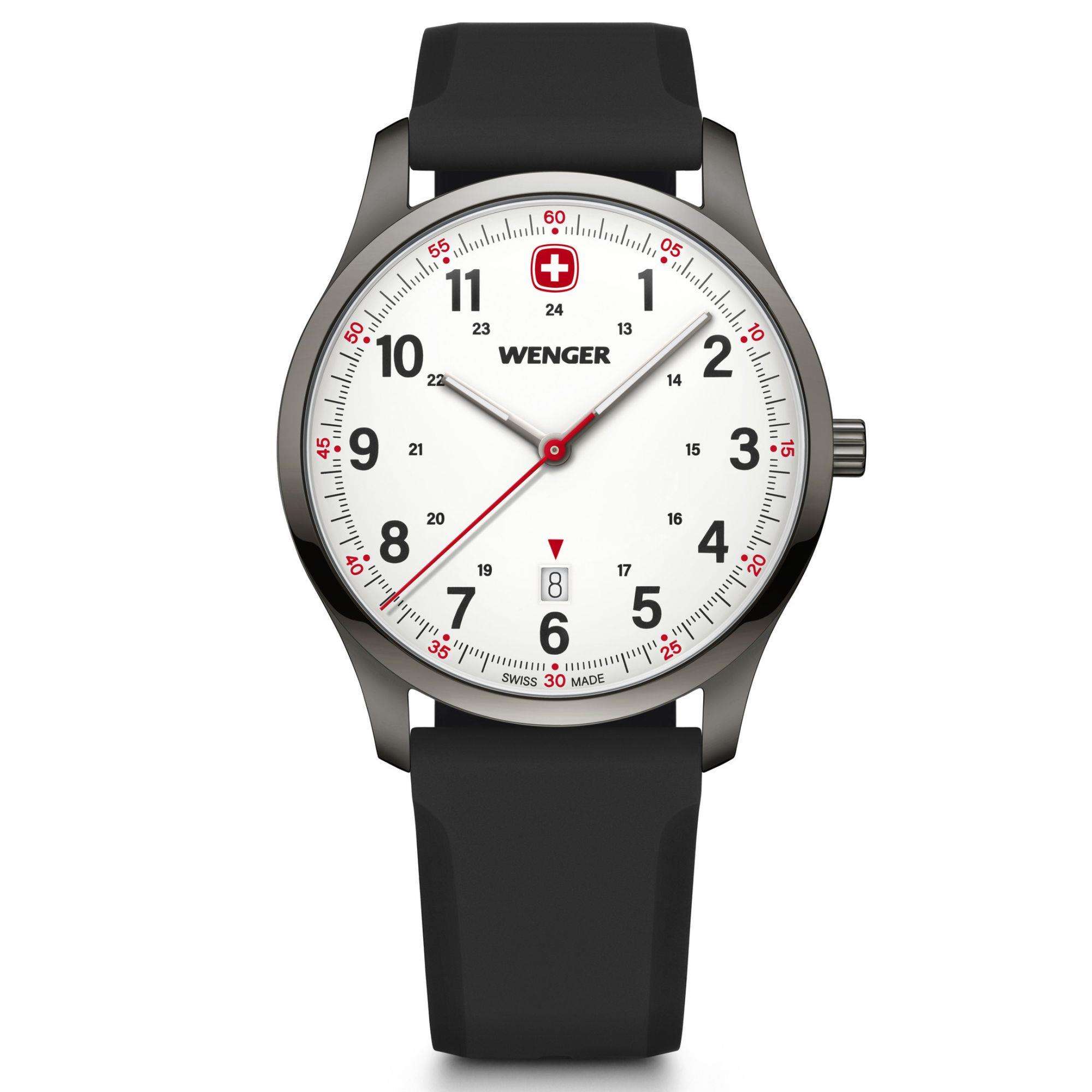 Wenger City Sport White Dial Black Strap Men's Watch 01.1441.132