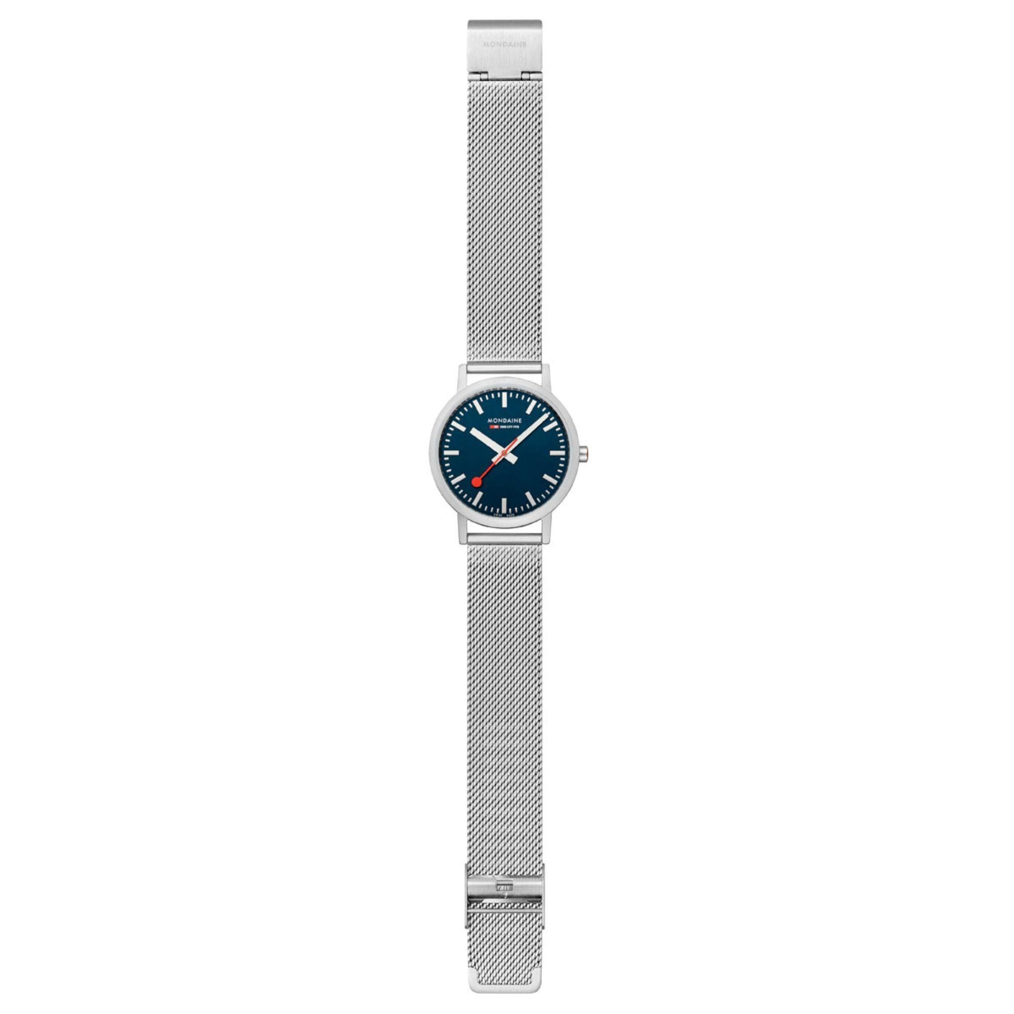 Mondaine Classic Deep Ocean Blue Dial Mesh Bracelet Watch A660.30314.40SBJ