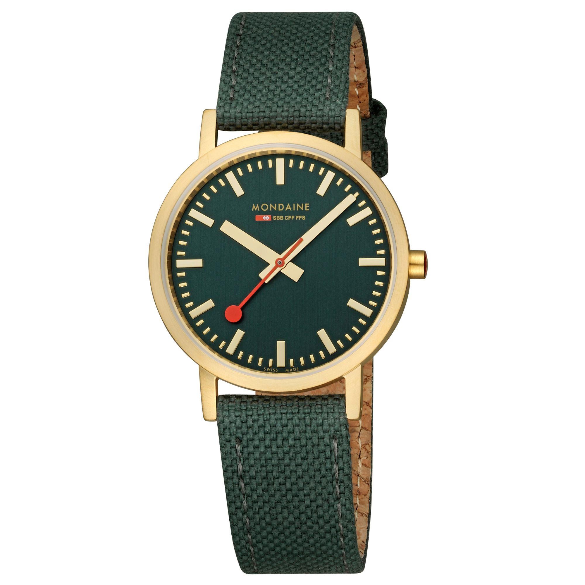 Mondaine Classic Uhr mit Waldgrünem Zifferblatt A660.30314.60SBS