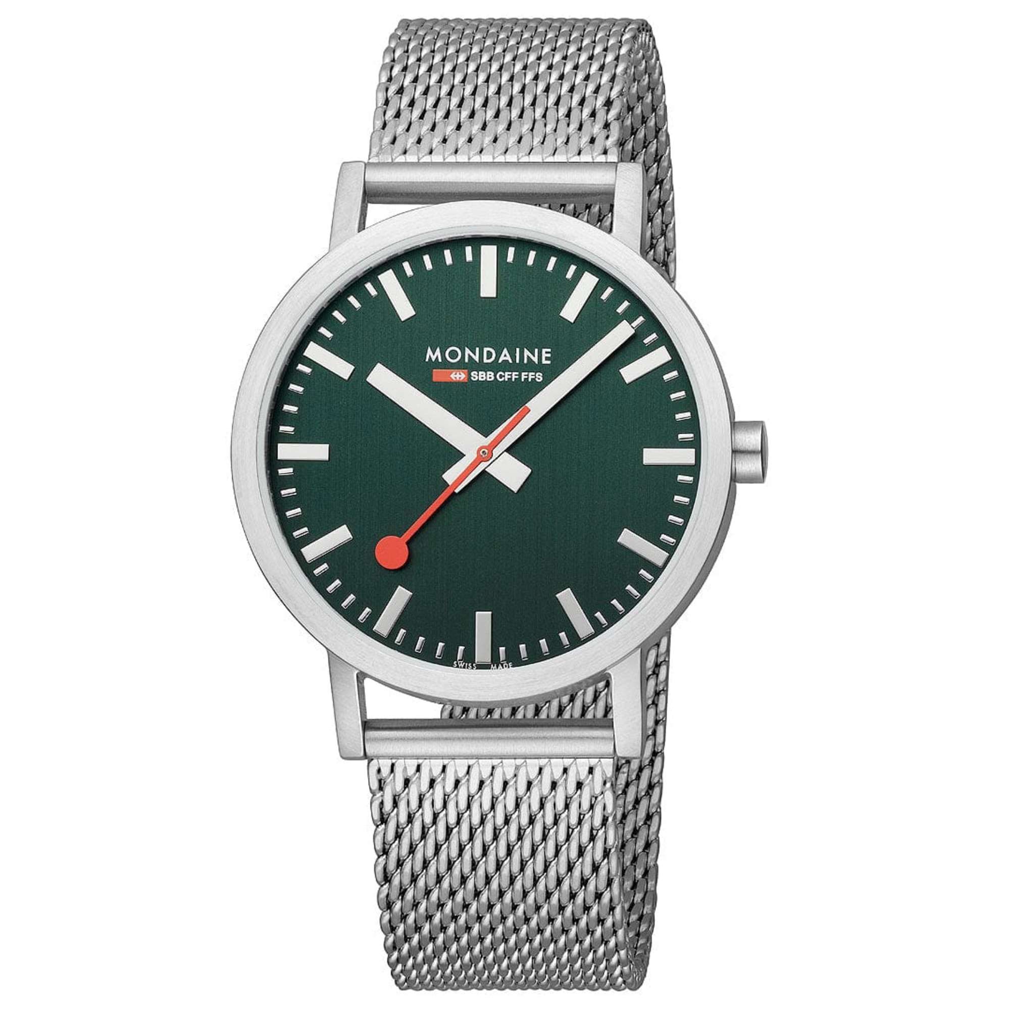 Mondaine Classic Forest Green Zifferblatt Mesharmband Uhr A660.30360.60SBJ