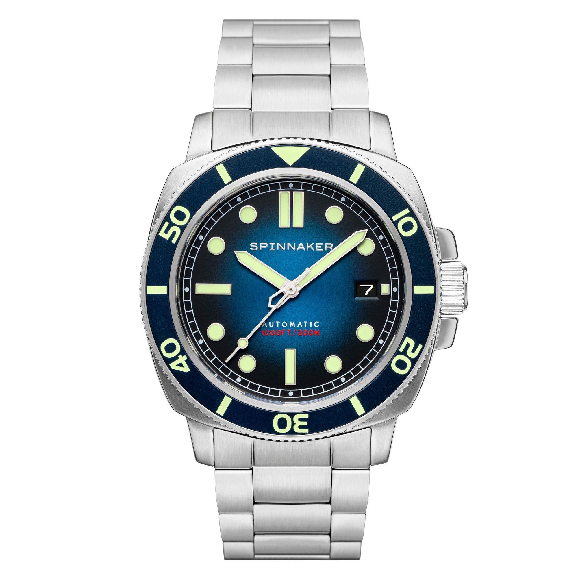 Spinnaker Hull Taucher Freiheit Blau Zifferblatt Edelstahlarmband Herren Uhr SP-5088-22