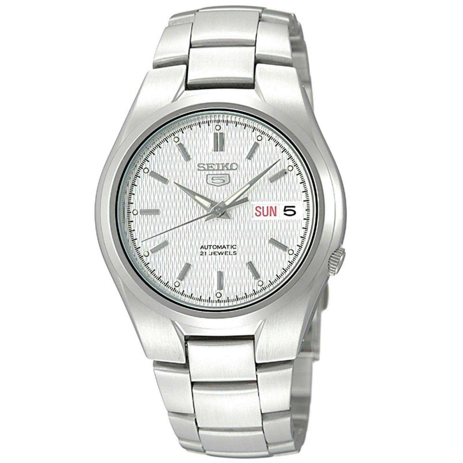 Seiko 5 Automatik Weißes Zifferblatt Stahlarmband Herren Uhr SNK601K1