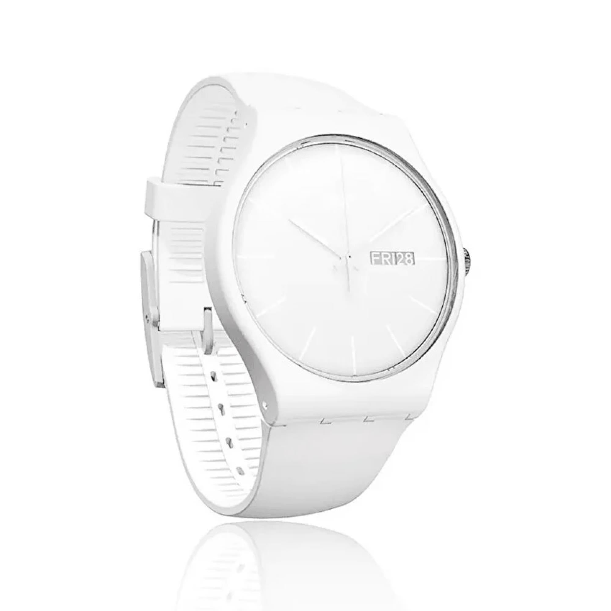 Swatch New Gent 'White Rebel Again' Quarz Uhr SO29W704