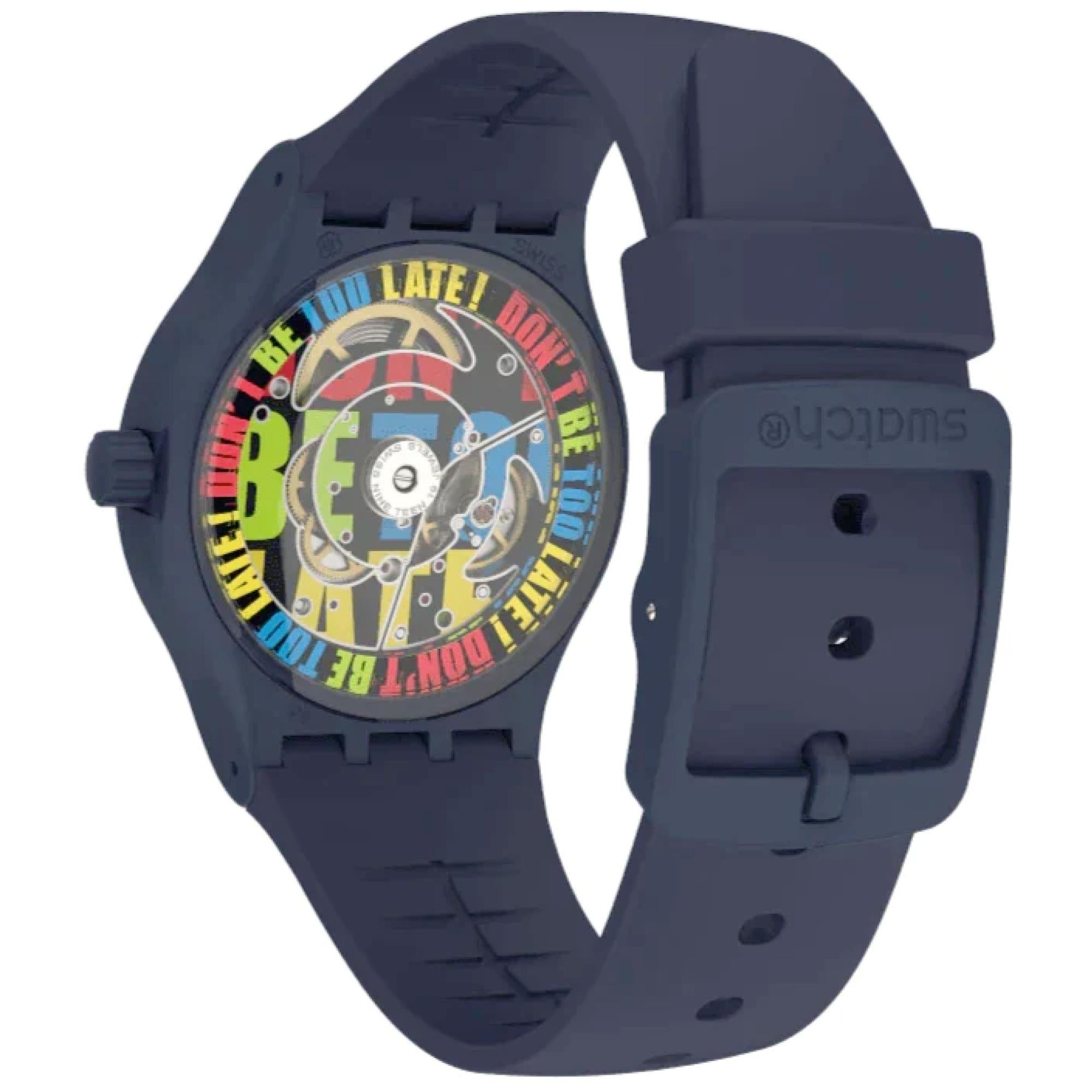 Swatch Sistem 51 '1983 Collection' Quartz Blue Dial Men's Watch SO30N400