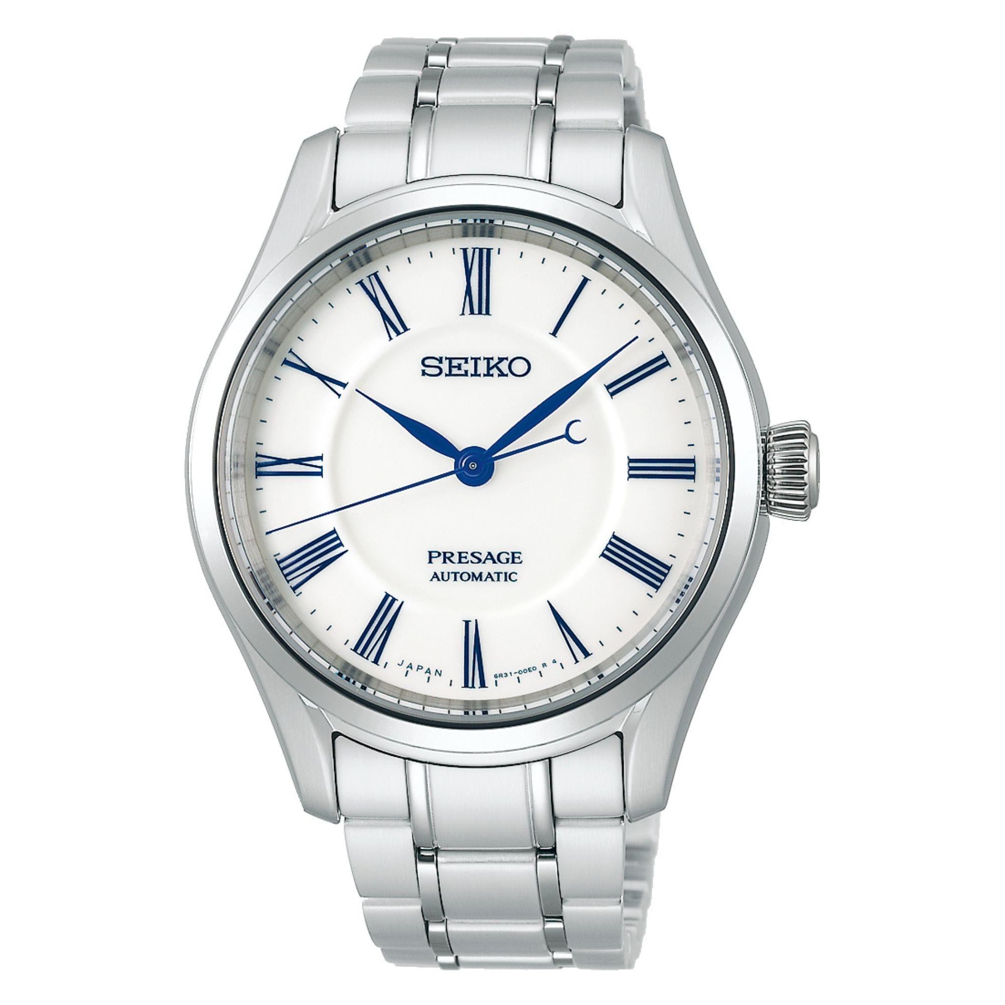 Seiko Presage "Hakuji" Arita Porzellan Zifferblatt Edelstahl Armband Herren Uhr SPB293J1