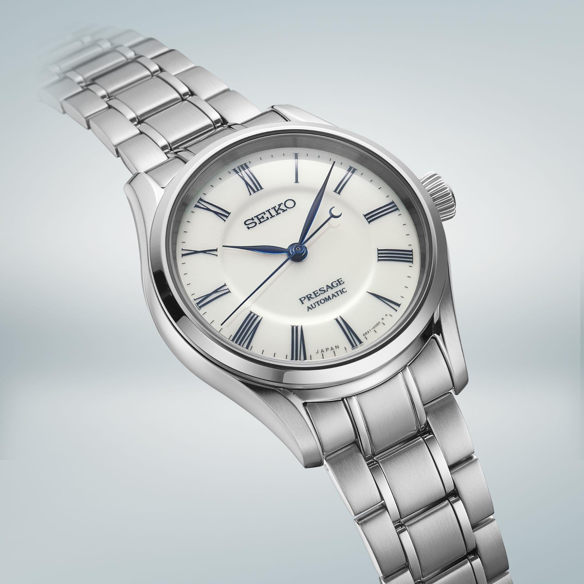 Seiko Presage "Hakuji" Arita Porzellan Zifferblatt Edelstahl Armband Herren Uhr SPB293J1