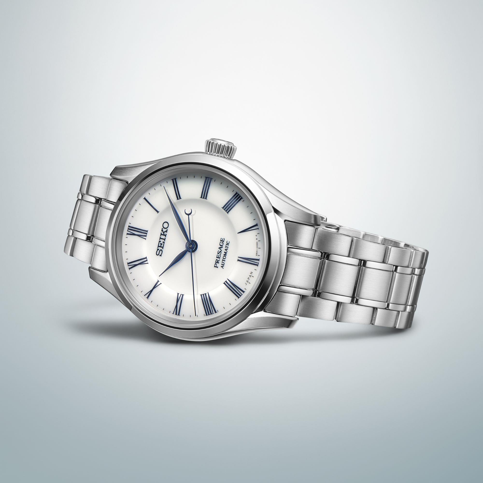 Seiko Presage "Hakuji" Arita Porzellan Zifferblatt Edelstahl Armband Herren Uhr SPB293J1