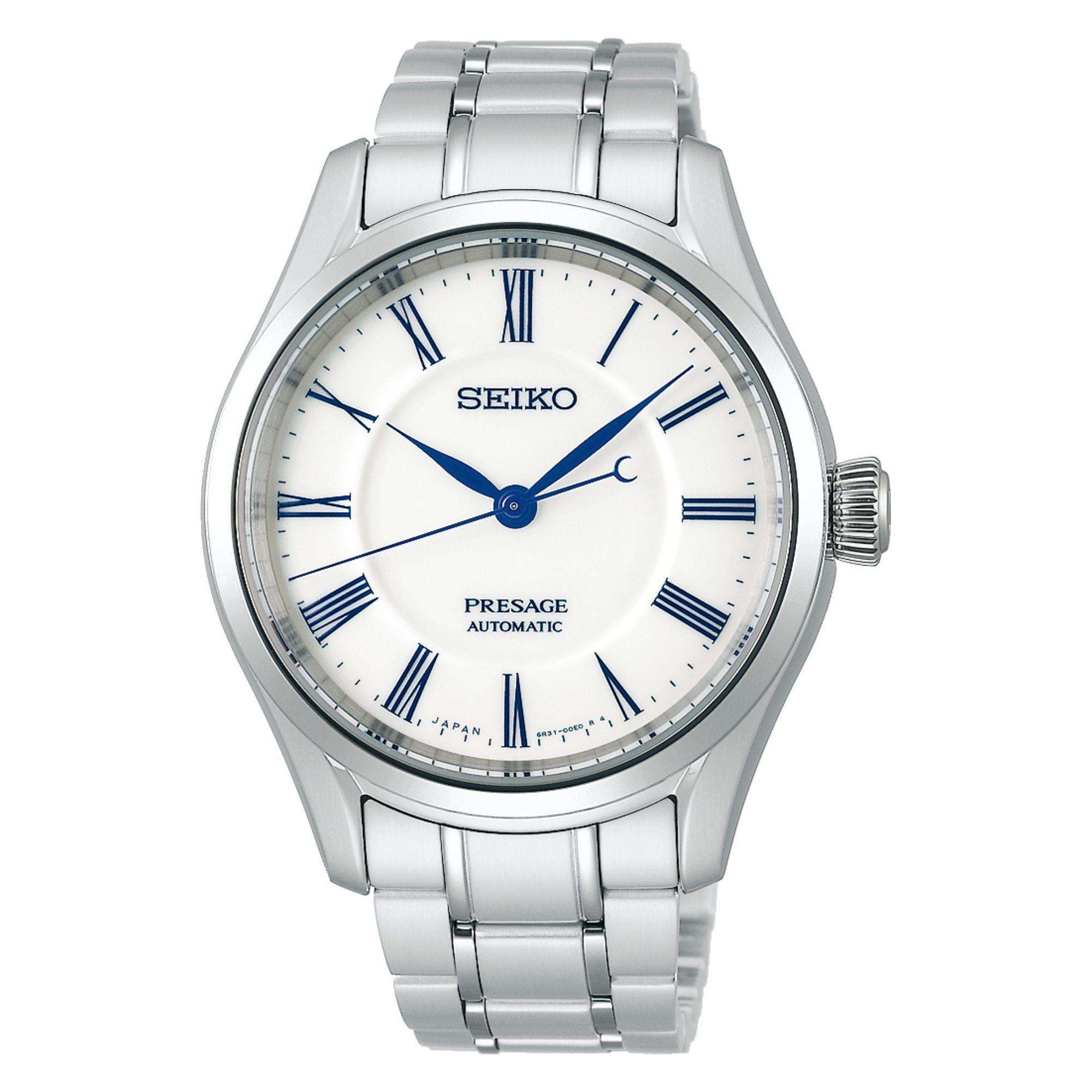 Seiko Presage "Hakuji" Arita Porzellan Zifferblatt Edelstahl Armband Herren Uhr SPB293J1