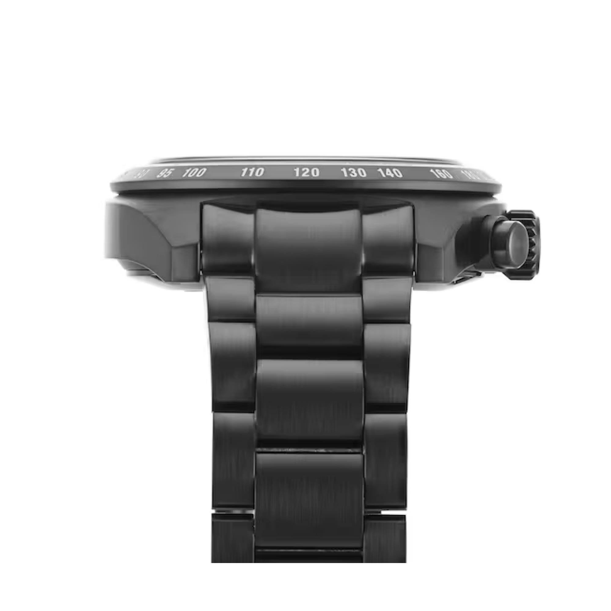 Seiko Prospex 'Black Series' Speedtimer Solar Chronograph Black Dial Steel Bracelet Men's Watch SSC917P1