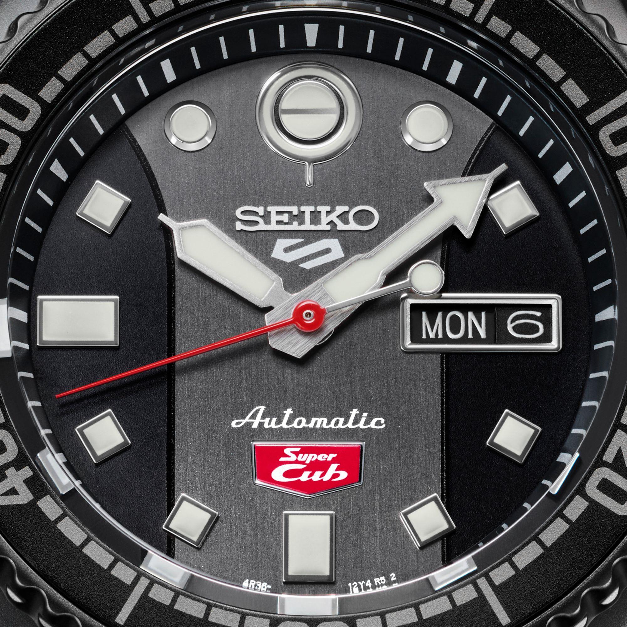 Seiko 5 Sports Limited Edition Honda "Super Cub" Grey Dial Grey Nato Strap Men's Watch SRPJ75K1