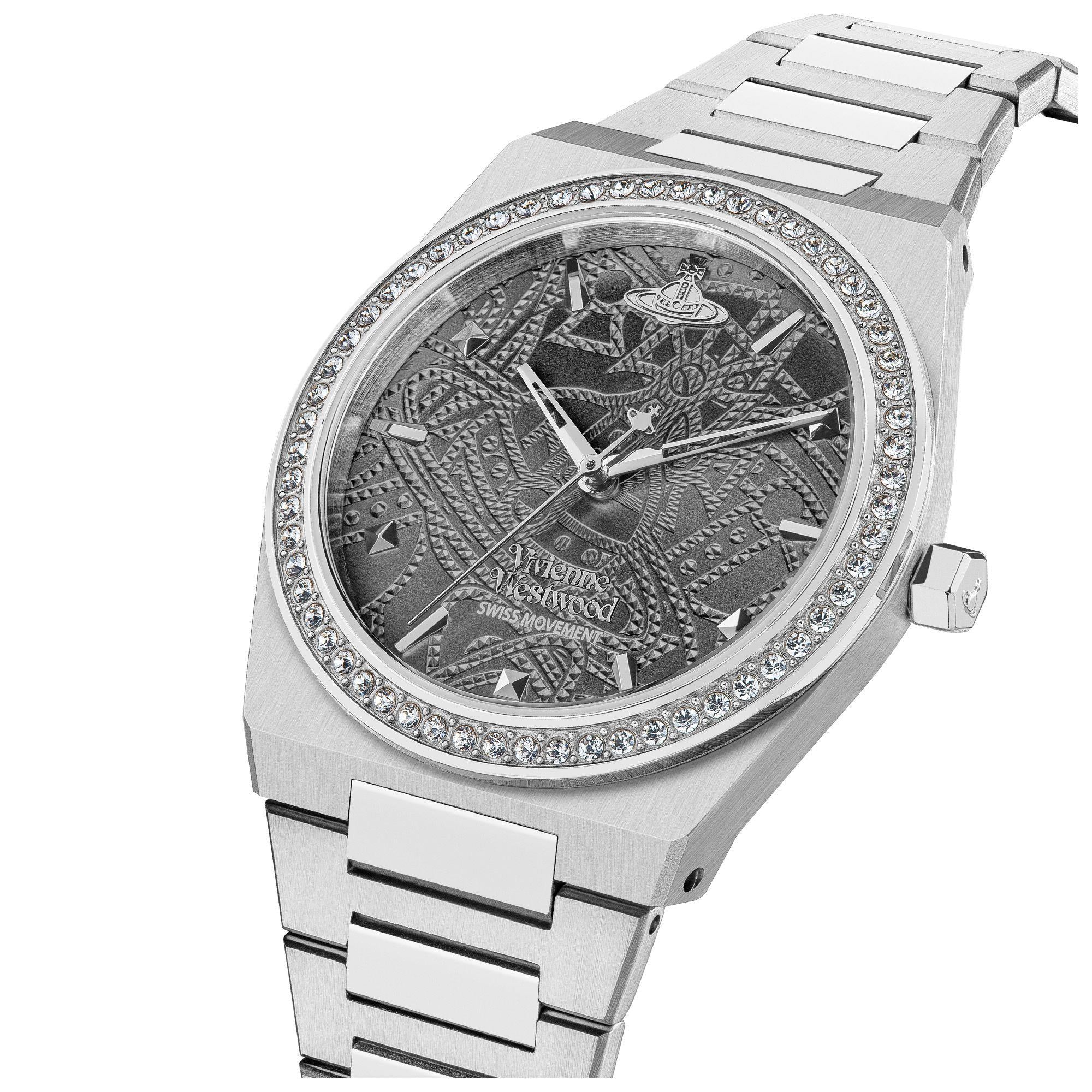 Vivienne Westwood Charterhouse Graues Zifferblatt Edelstahlarmband Damenarmbanduhr VV244GYSL