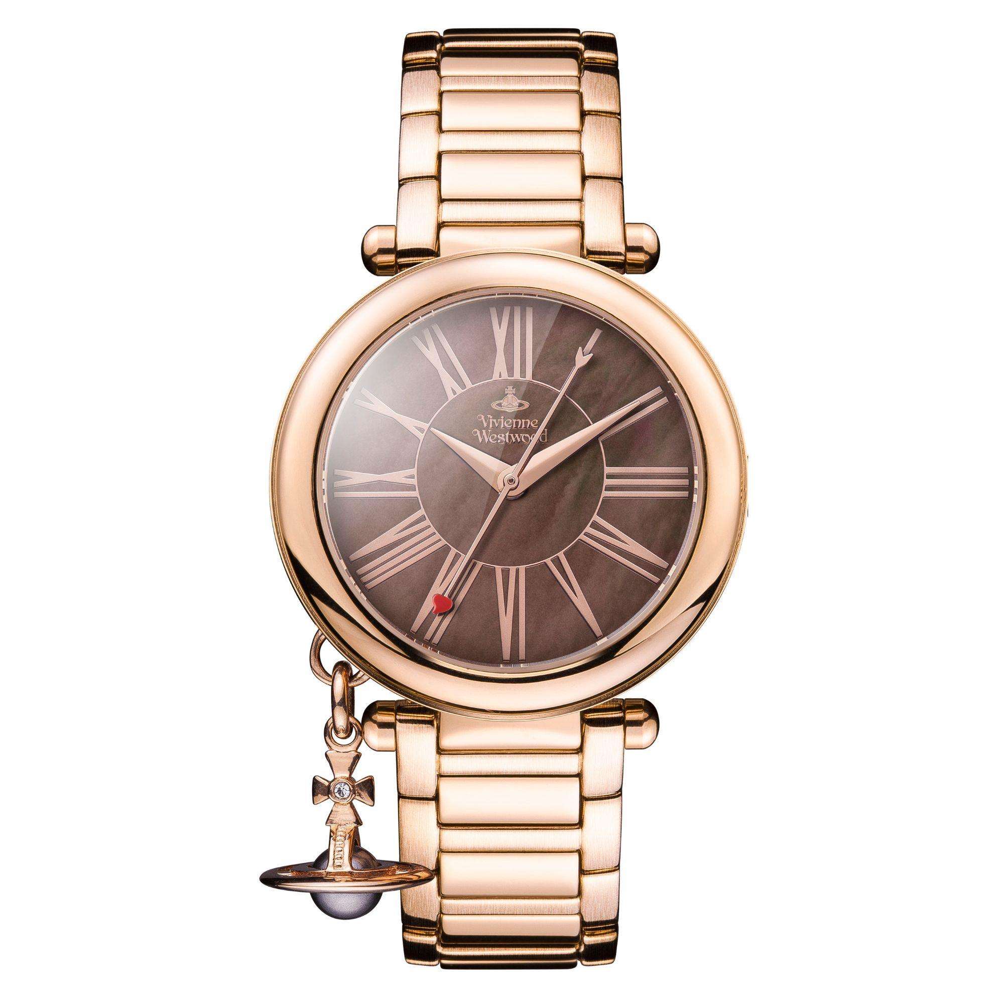 Viivienne Westwood Mother Orb Braunes Zifferblatt Stahlarmband Damen Uhr VV006PBRRS