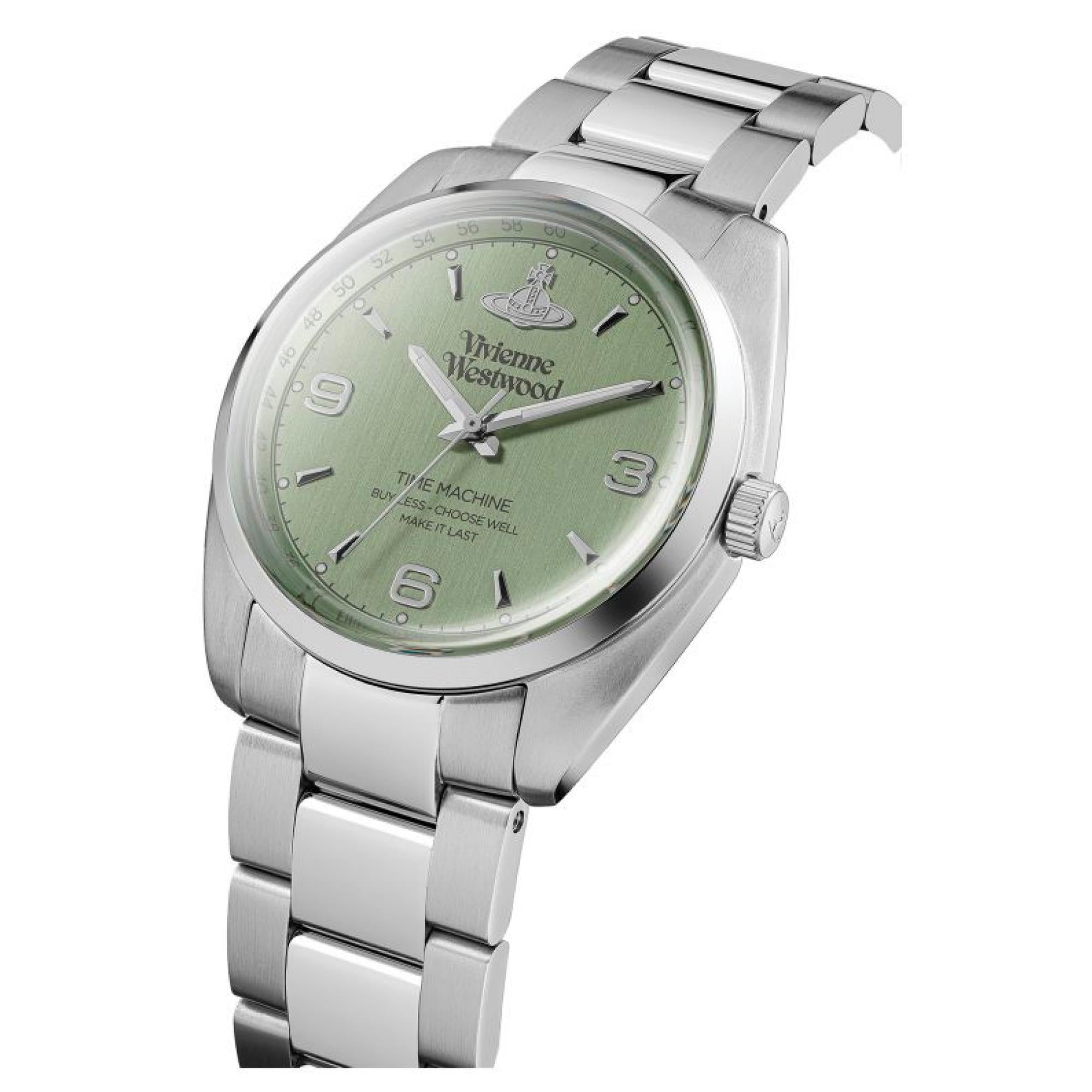 Vivienne Westwood Pennington Green Dial  Steel Bracelet Strap Watch VV274GRSL