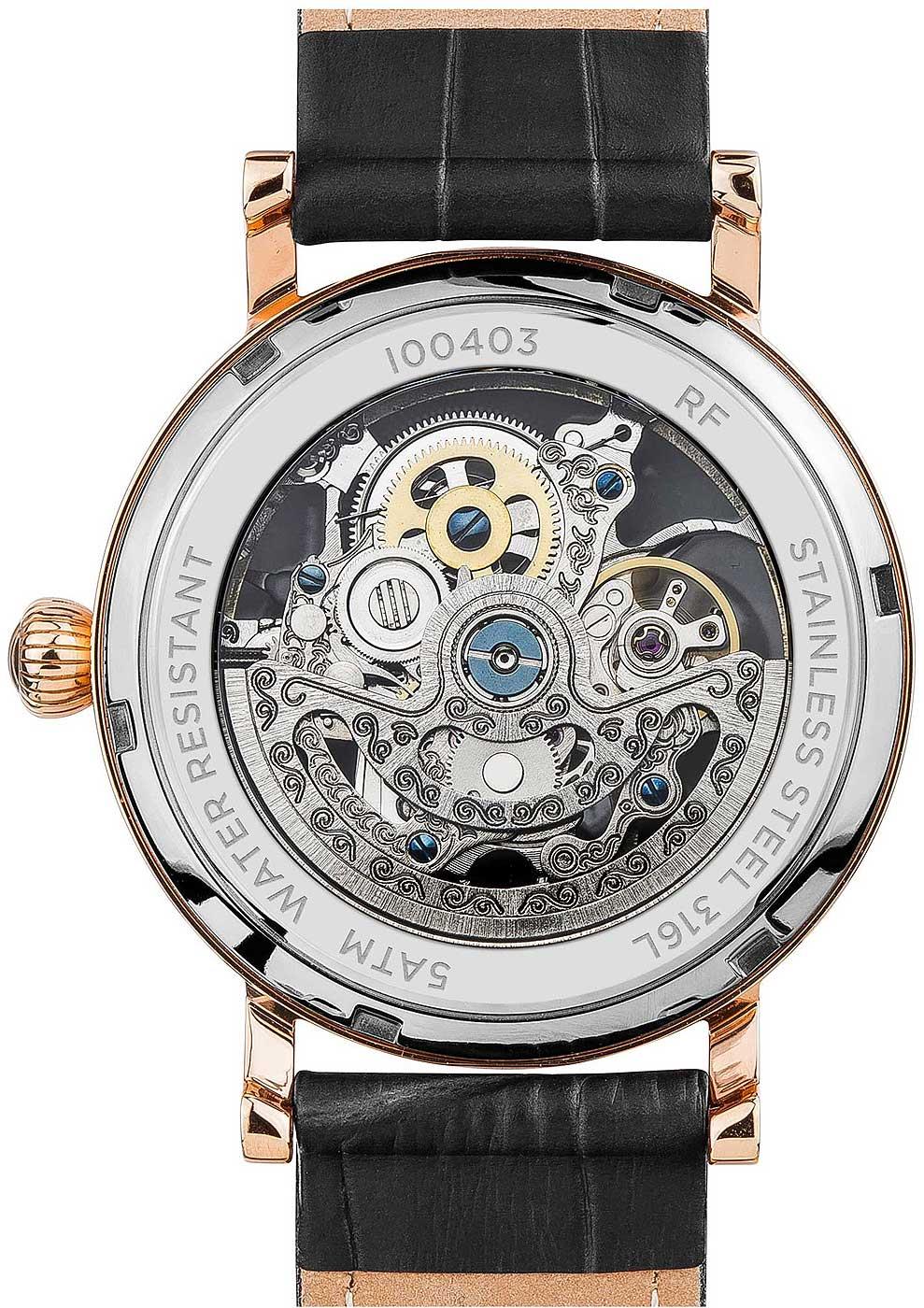 Ingersoll The Herald  Automatic Watch with a Skeleton Dial and a Black Leather Strap I00403B
