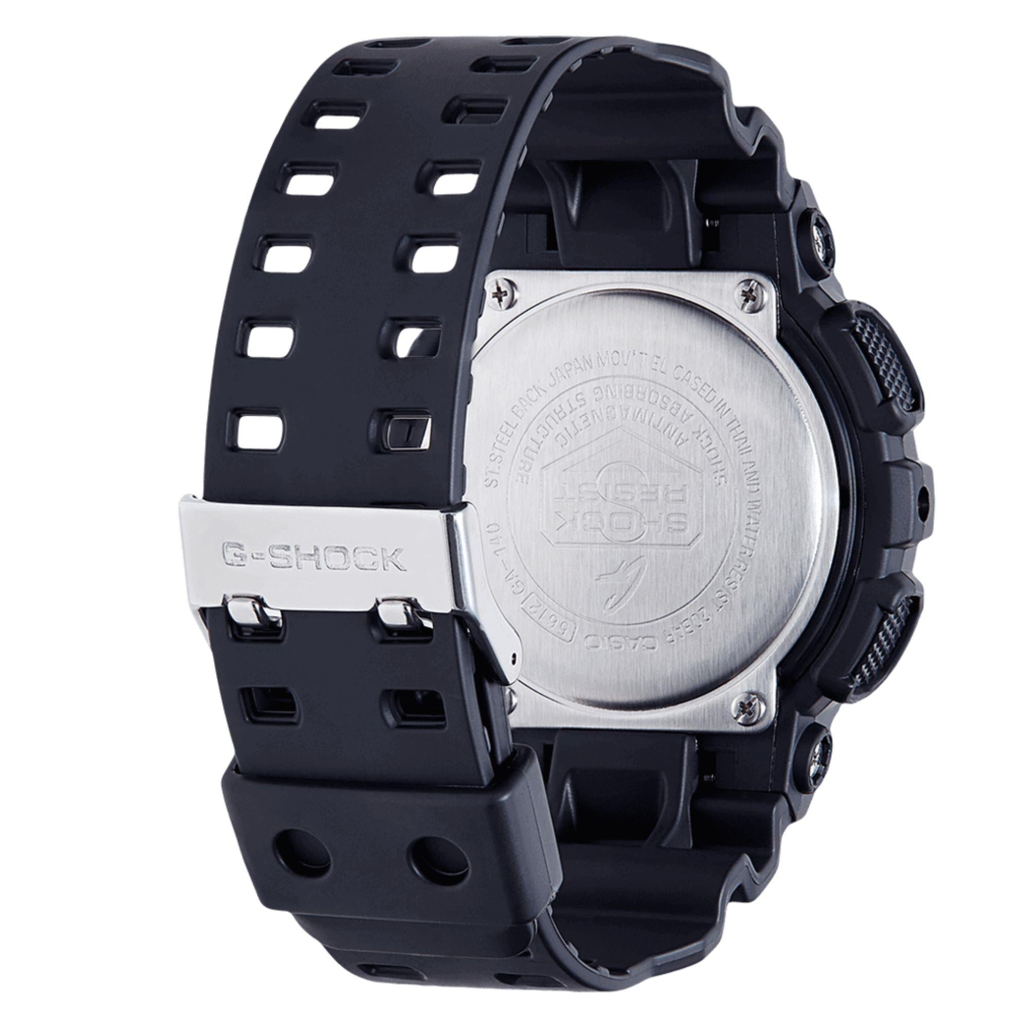 Casio G-Shock Analogu-Digital Schwarzes Zifferblatt Schwarzes Harzarmband Herrenarmbanduhr GA-140-1A1ER