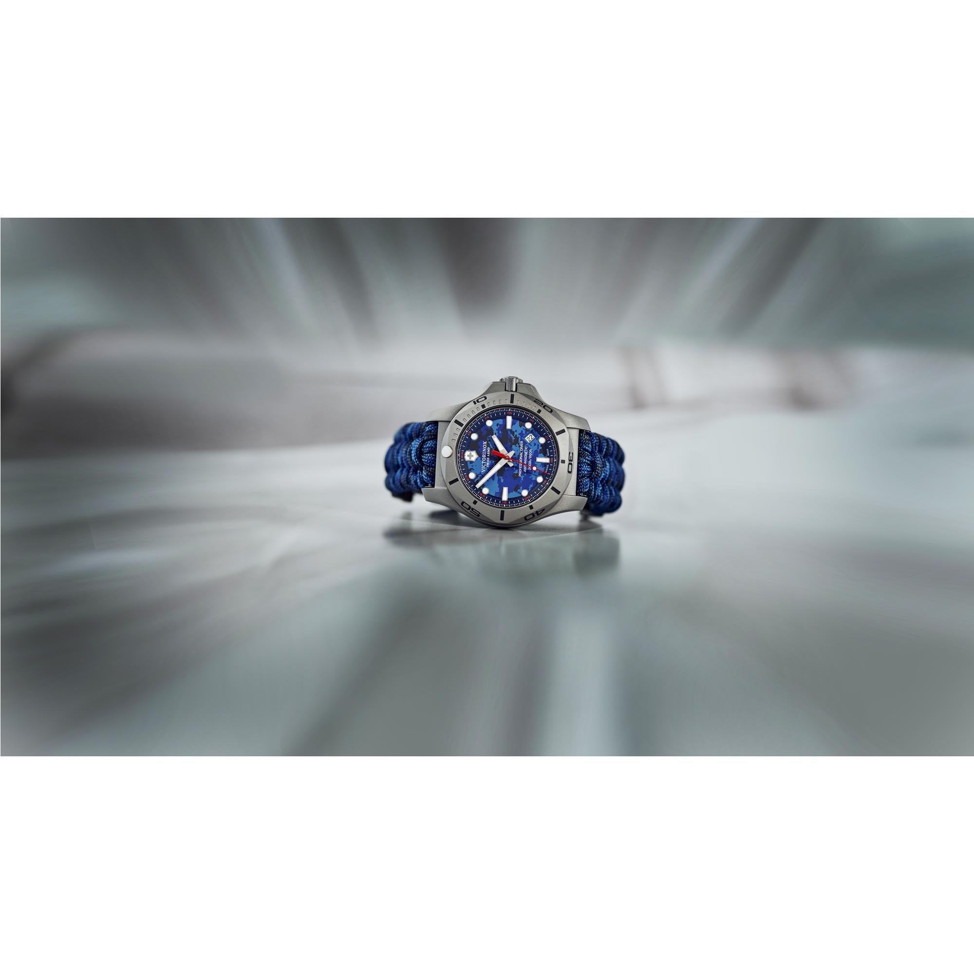 Victorinox I.N.O.X 45mm Blue Dial Camo Paracord Mens Quartz Watch 241813.2