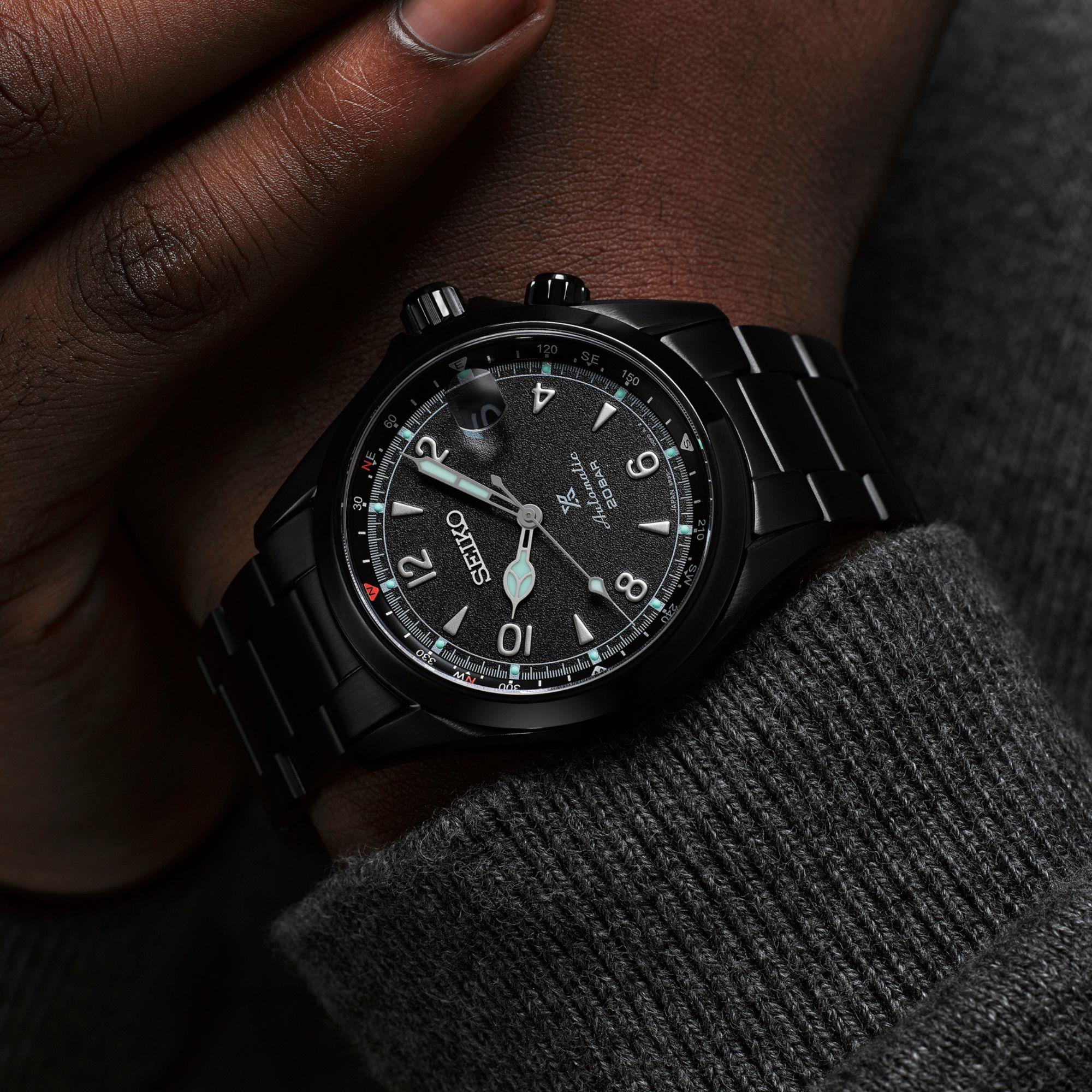 Seiko Prospex Black Series Night Alpinist Limited Edition Black Dial PVD Men's Watch SPB337J1
