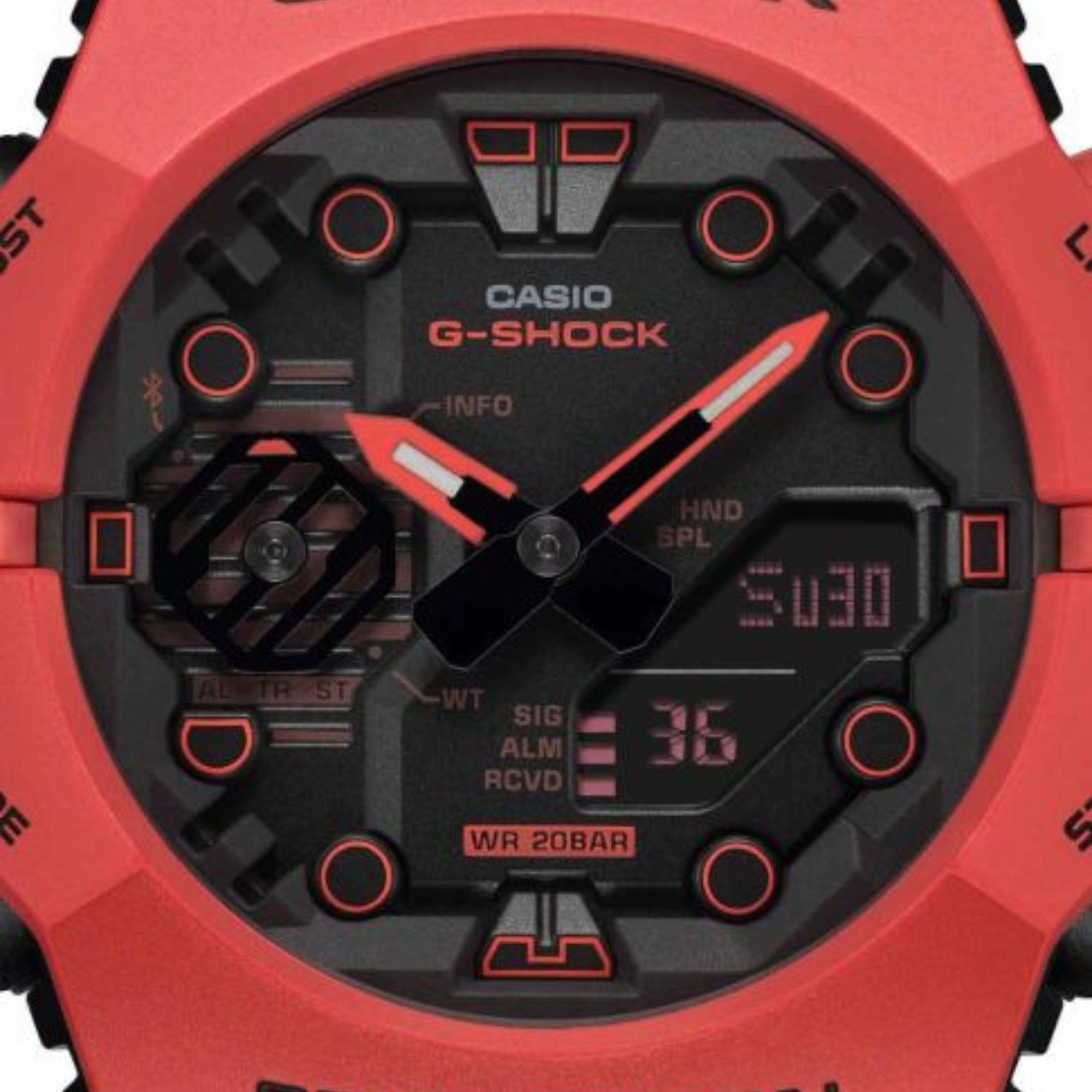 Casio G-Shock Rote Integrierte Lünette und Band GA-B001 Serie GA-B001-4AER
