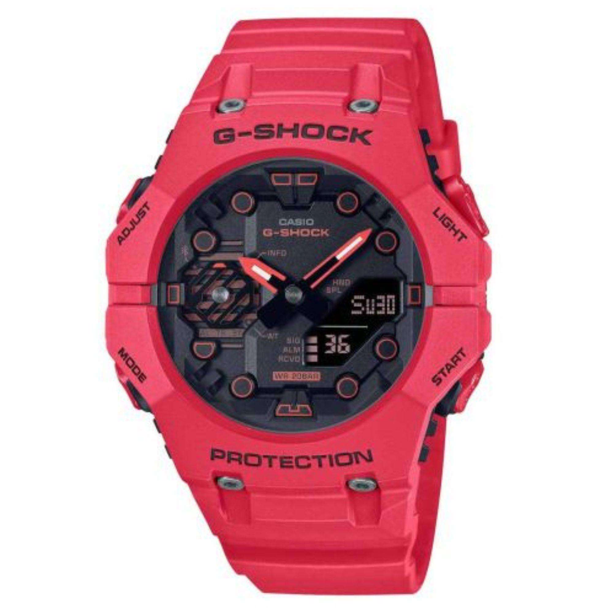Casio G-Shock Rote Integrierte Lünette und Band GA-B001 Serie GA-B001-4AER