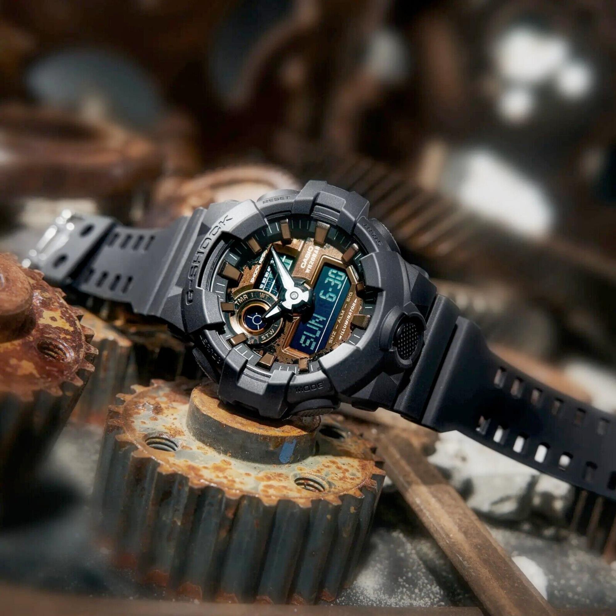 Casio G-Shock Quartz Rubber Strap Black Mens Watch GA-700RC-1AER