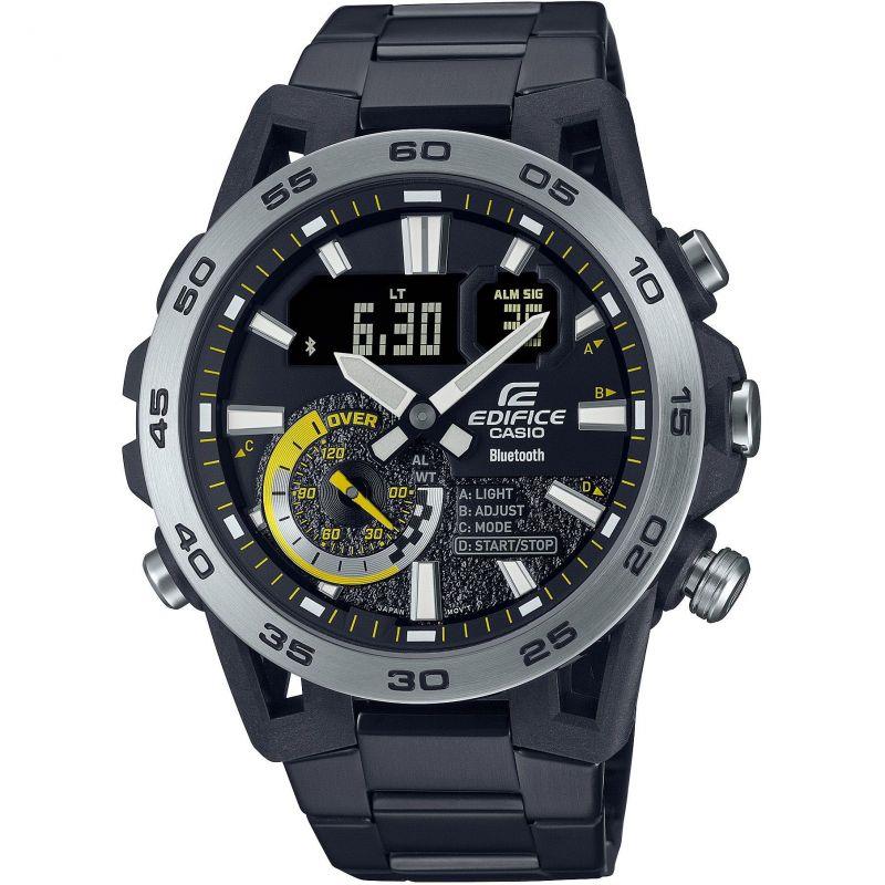 Casio Edifice Sospensione Black Stainless Steel Bracelet Mens Watch ECB-40DC-1AEF