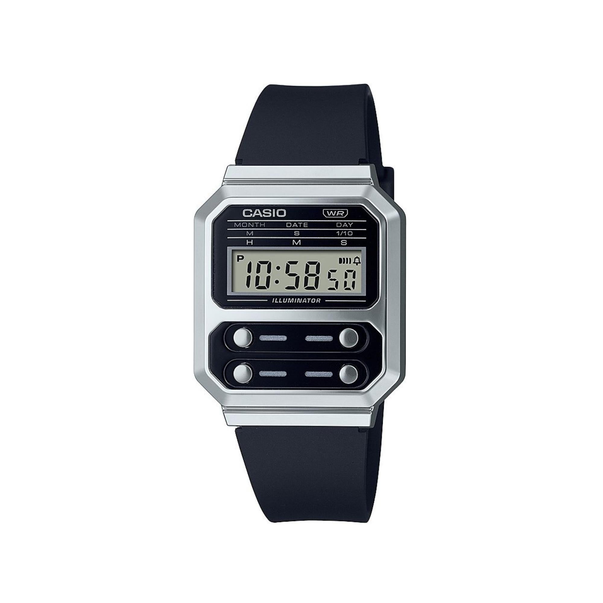 Casio Herren Vintage Kollektion Schwarze Herren Uhr A100WEF-1AEF