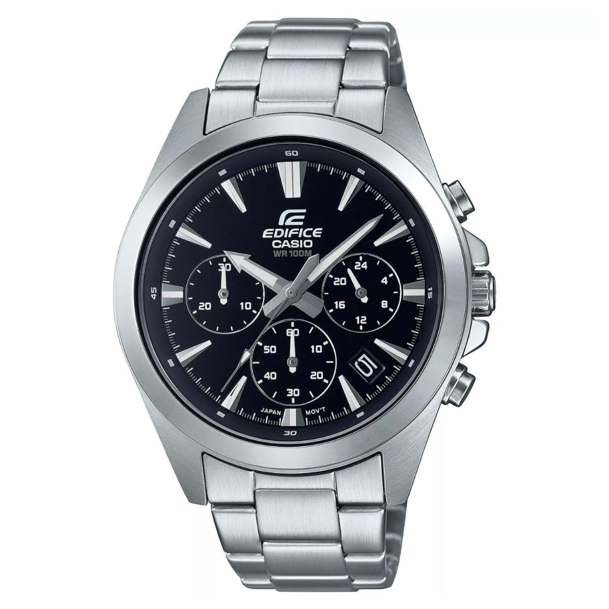 Casio Edifice Chronograph Analogue Black Dial Steel Bracelet Mens Watch EFV-630D-1AVUEF