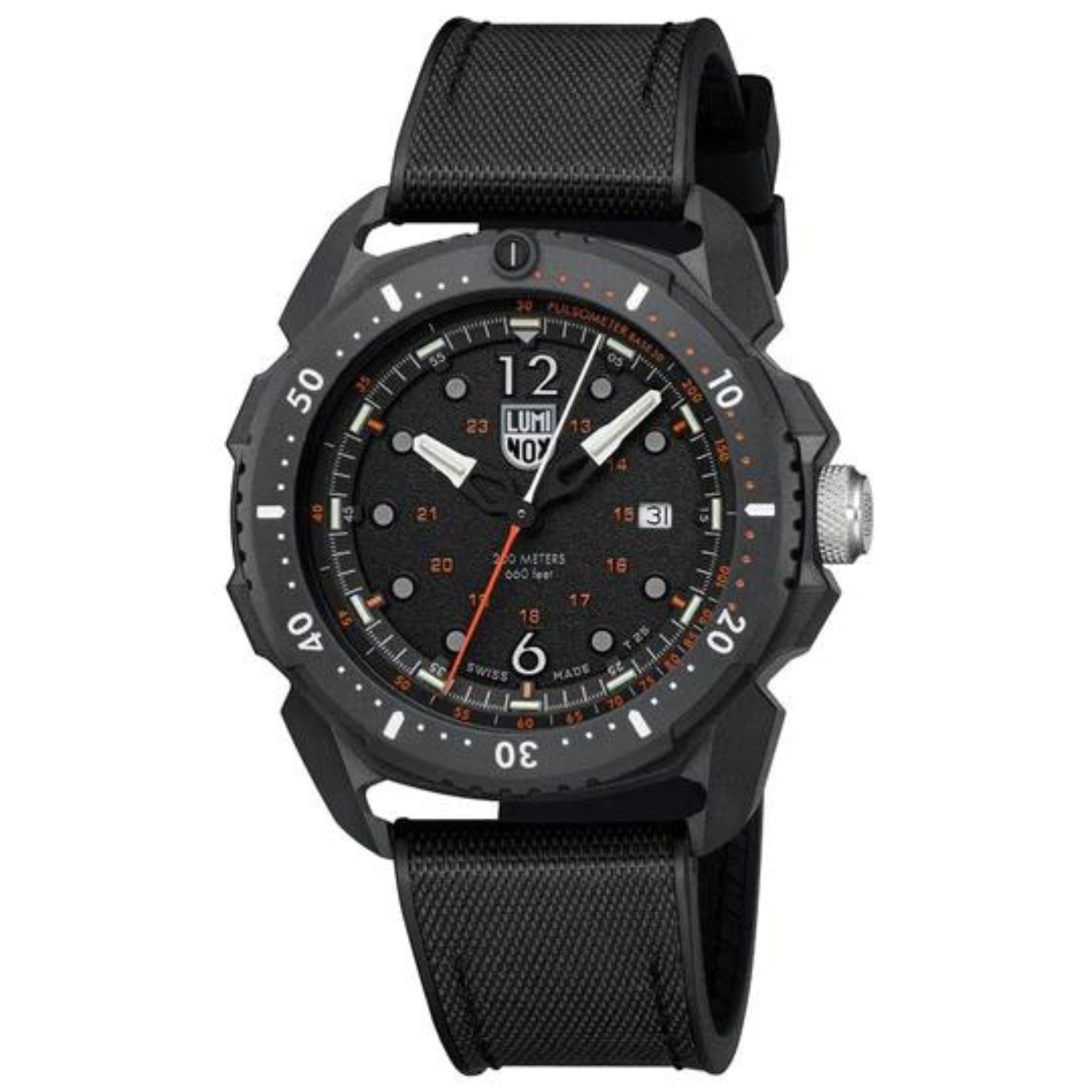 Luminox ICE SAR Arctic 1050 SERIE Schwarzes Zifferblatt mit schwarzem Gummiarmband