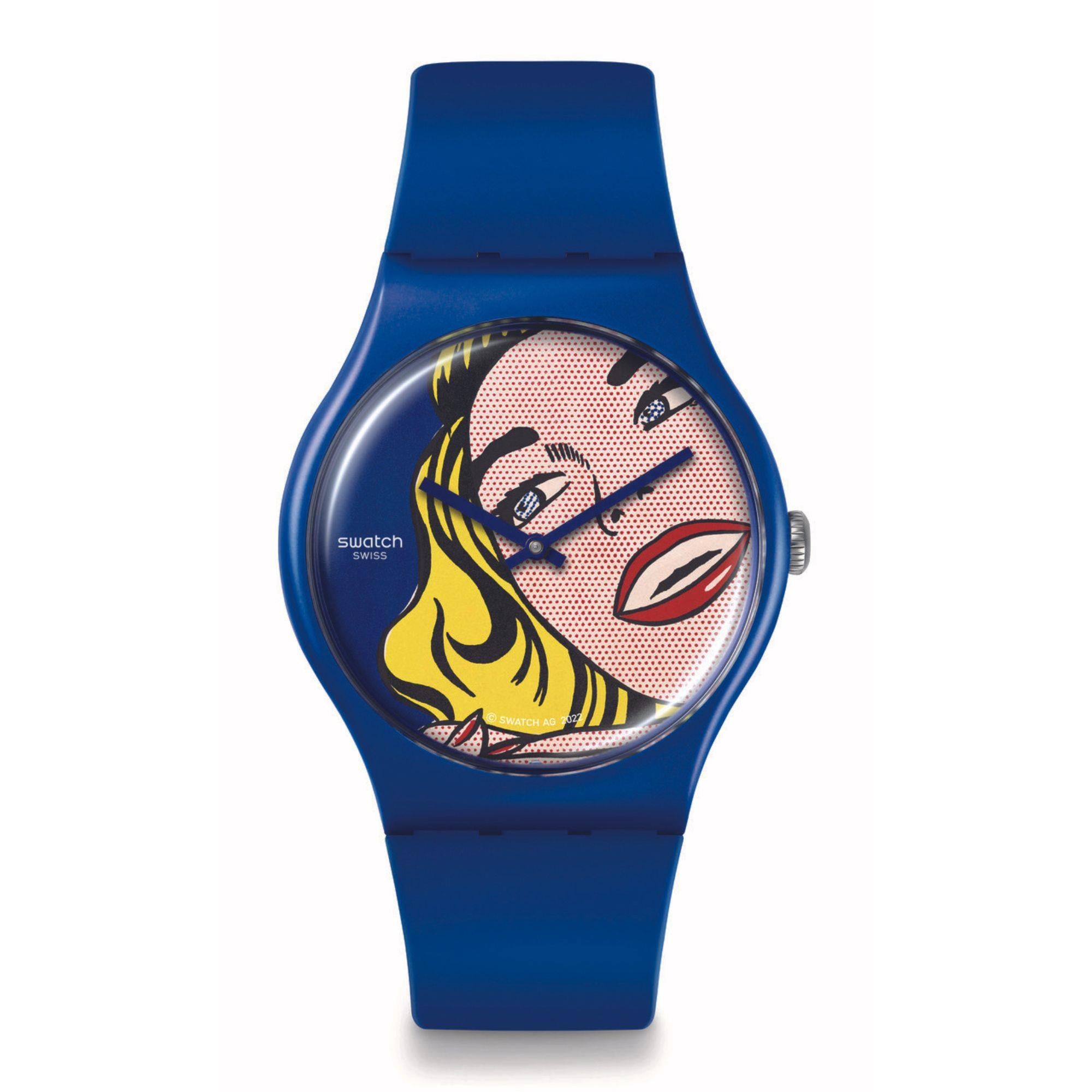 Swatch Art Journey Girl von Roy Lichtenstein Uhr mit blauem Silikonarmband SUOZ352