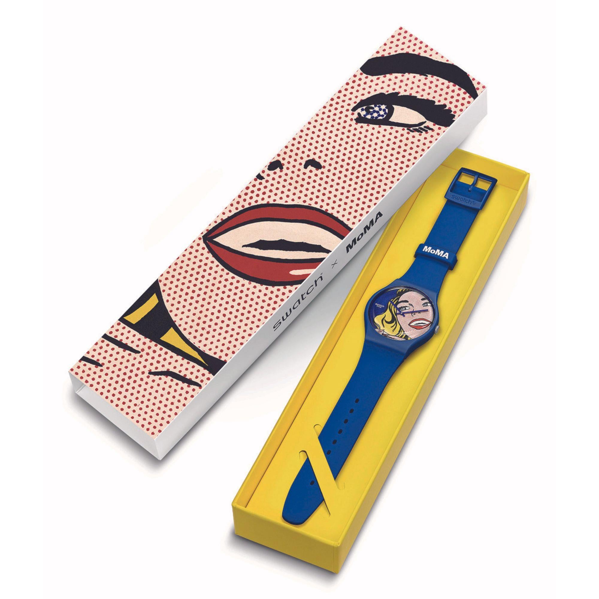 Swatch Art Journey Girl von Roy Lichtenstein Uhr mit blauem Silikonarmband SUOZ352