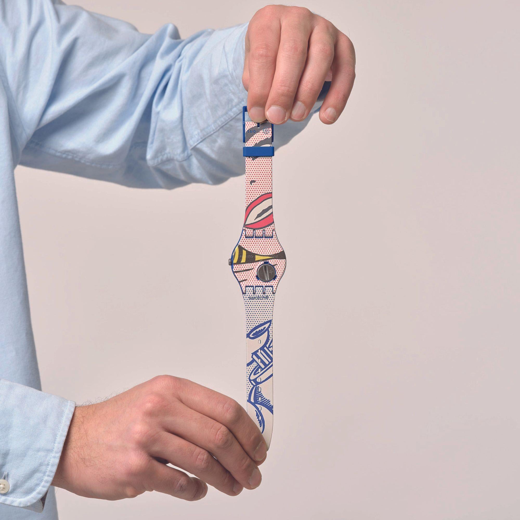 Swatch Art Journey Girl von Roy Lichtenstein Uhr mit blauem Silikonarmband SUOZ352