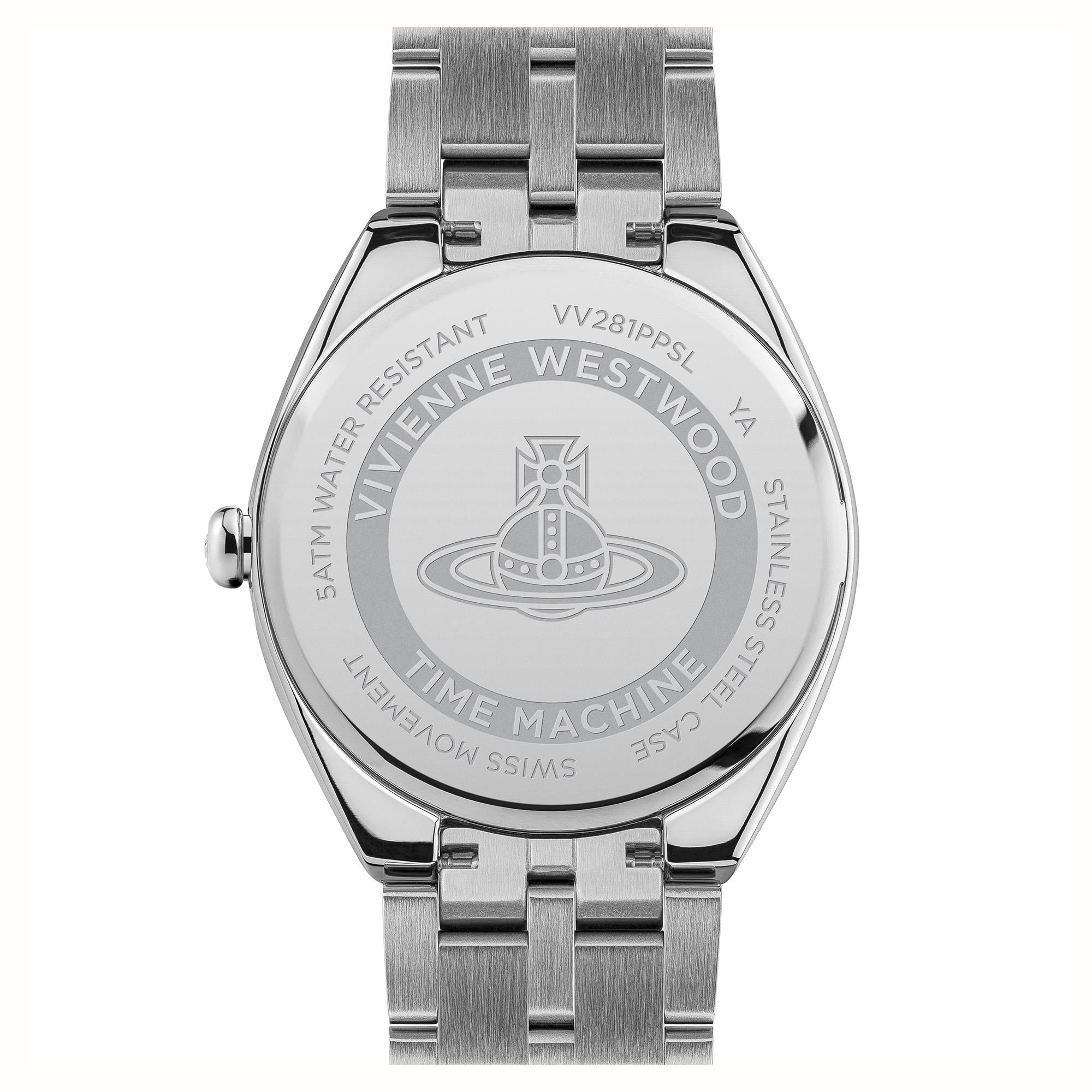 Vivienne Westwood The Mews Purple Dial Stainless Steel Bracelet Ladies Watch VV281PPSL