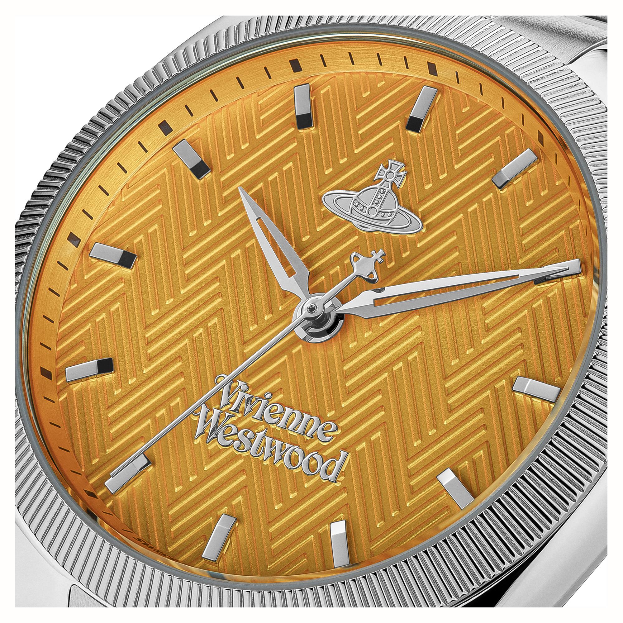 Vivienne Westwood The Mews Orange Dial Stainless Steel Bracelet Ladies Watch VV281TNSL