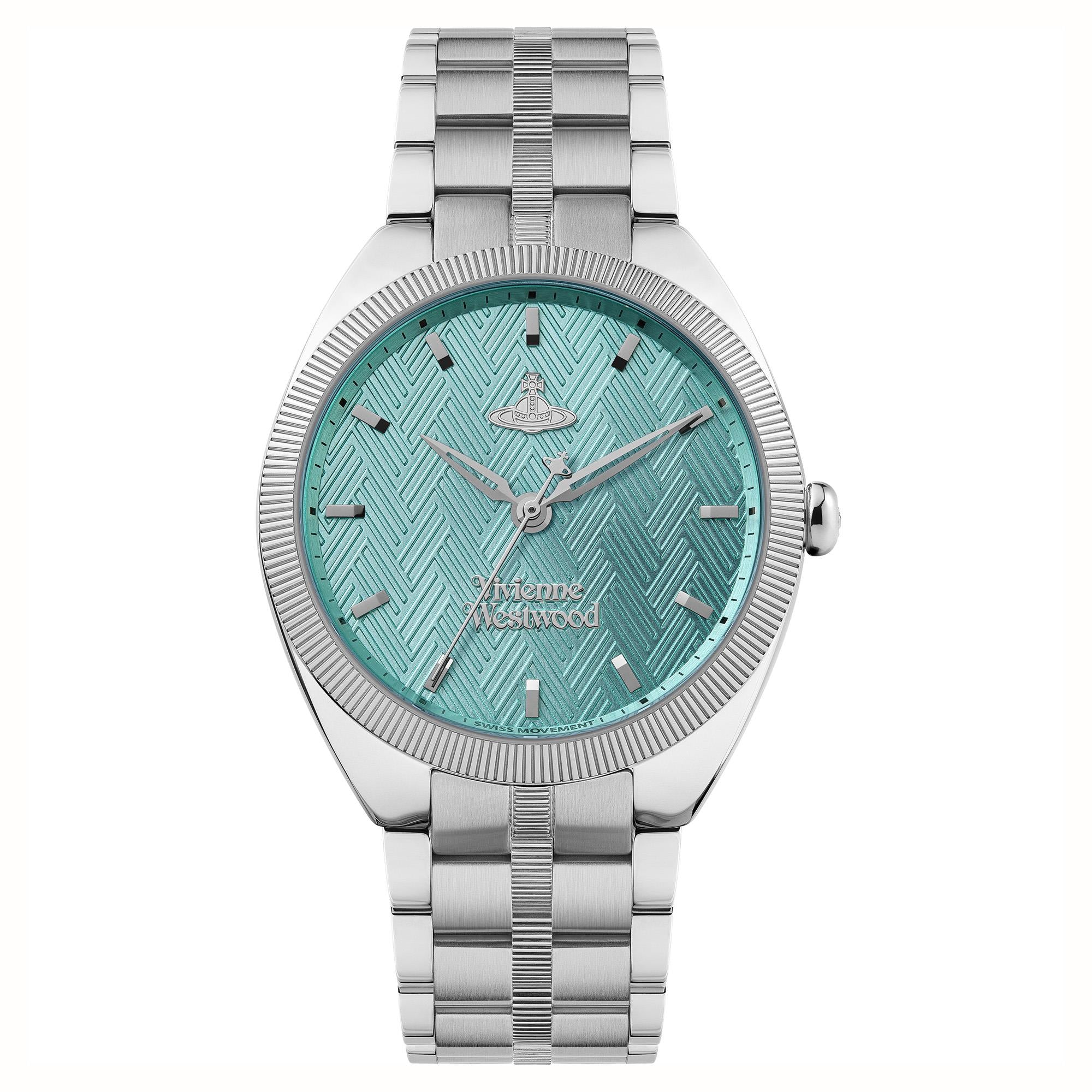 Vivienne Westwood The Mews Turquoise Dial Stainless Steel Bracelet Watch VV281TQSL