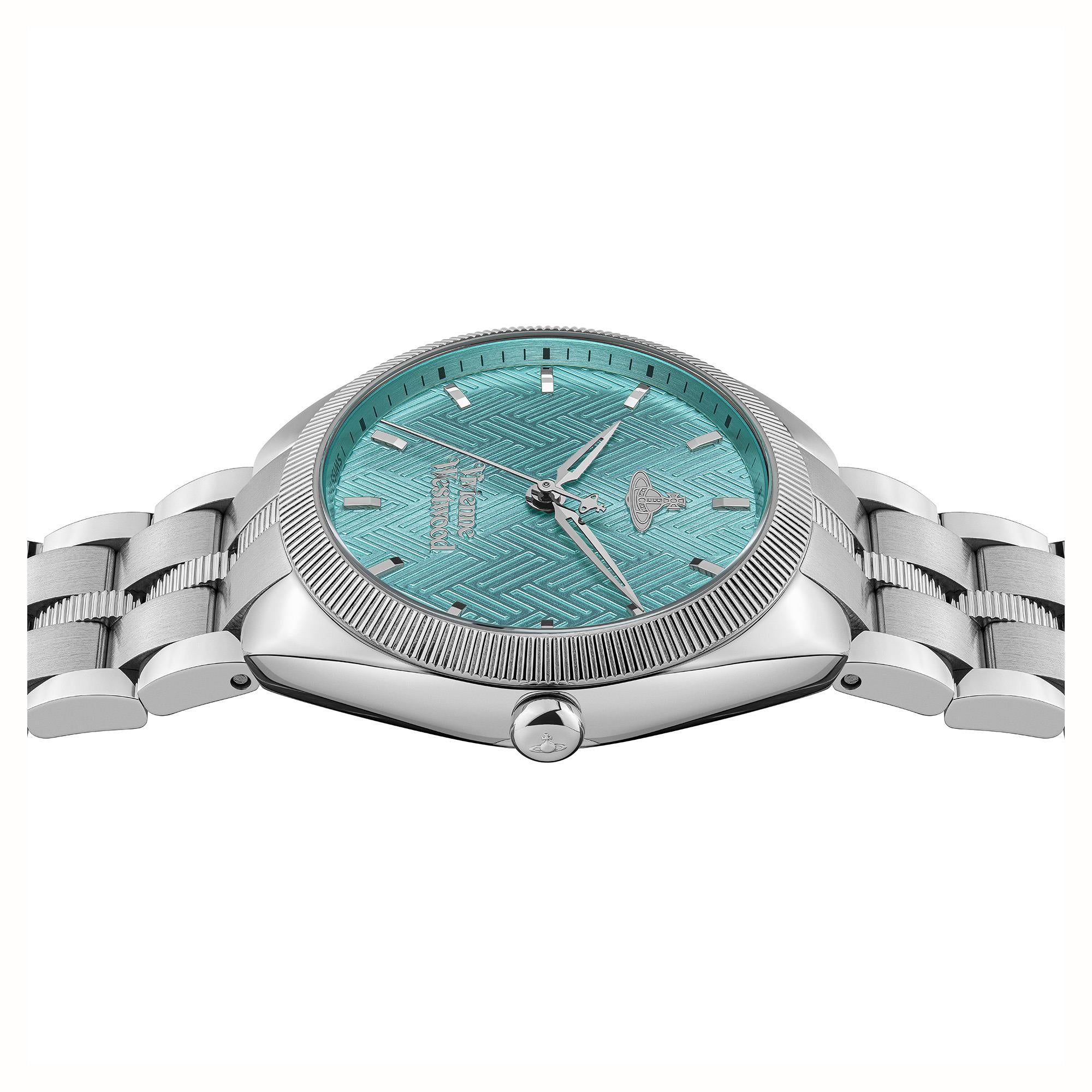 Vivienne Westwood The Mews Turquoise Dial Stainless Steel Bracelet Watch VV281TQSL