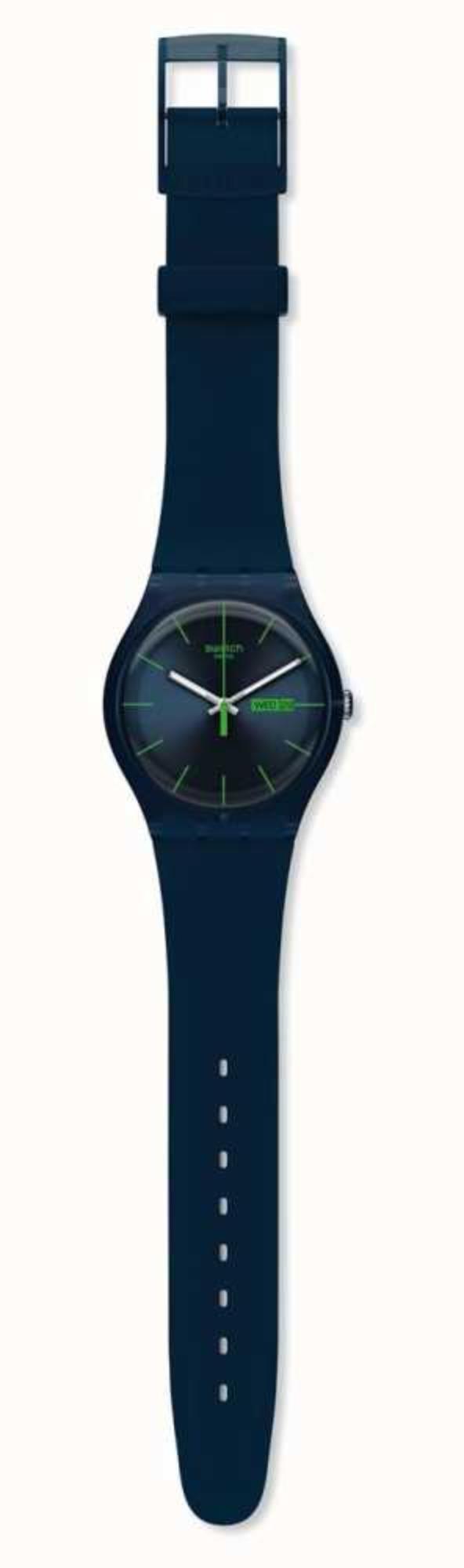 Swatch BLUE REBEL Neue Gent Blaue Zifferblatt Herren Uhr SO29N704