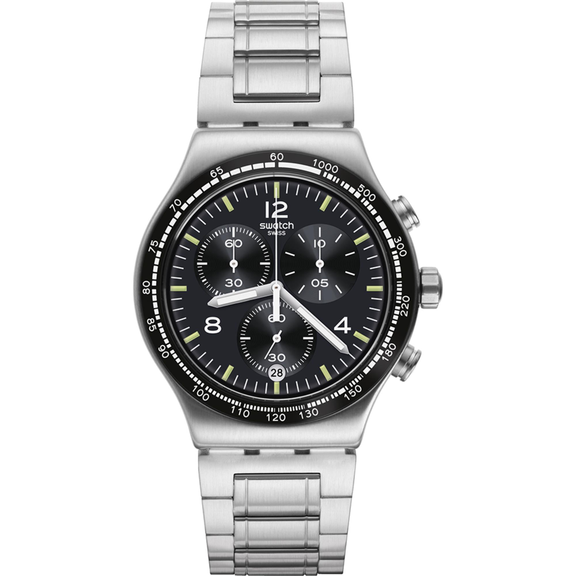 Swatch NIGHT FLIGHT Black Dial Watch YVS444GC