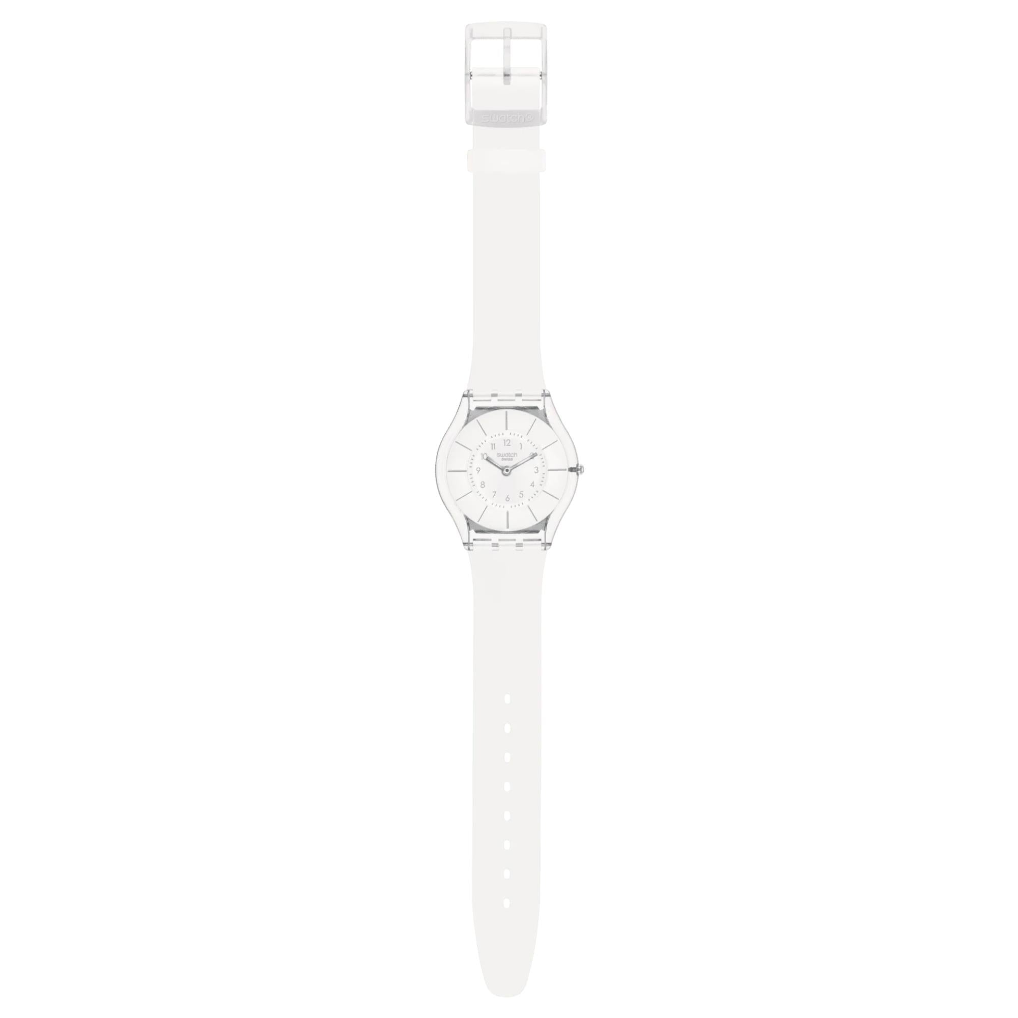 Swatch Lifestyle Weiß Klassik Quarz Weißes Zifferblatt Silikonarmband Unisex Uhr SS08K102-S14