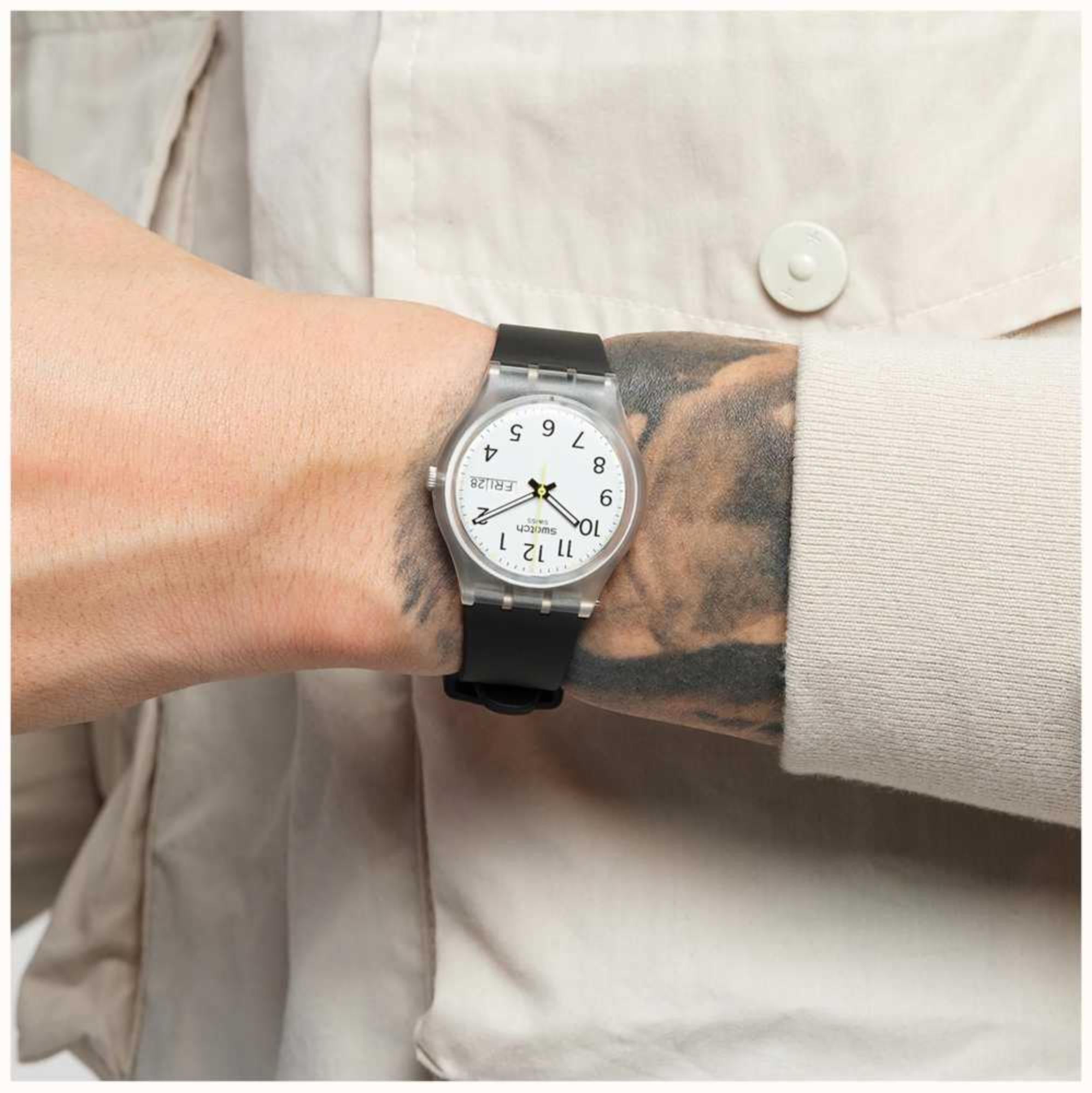 Swatch Rinse Repeat Schwarze Monatliche Drops Schwarze Herren Uhr GE726-S26