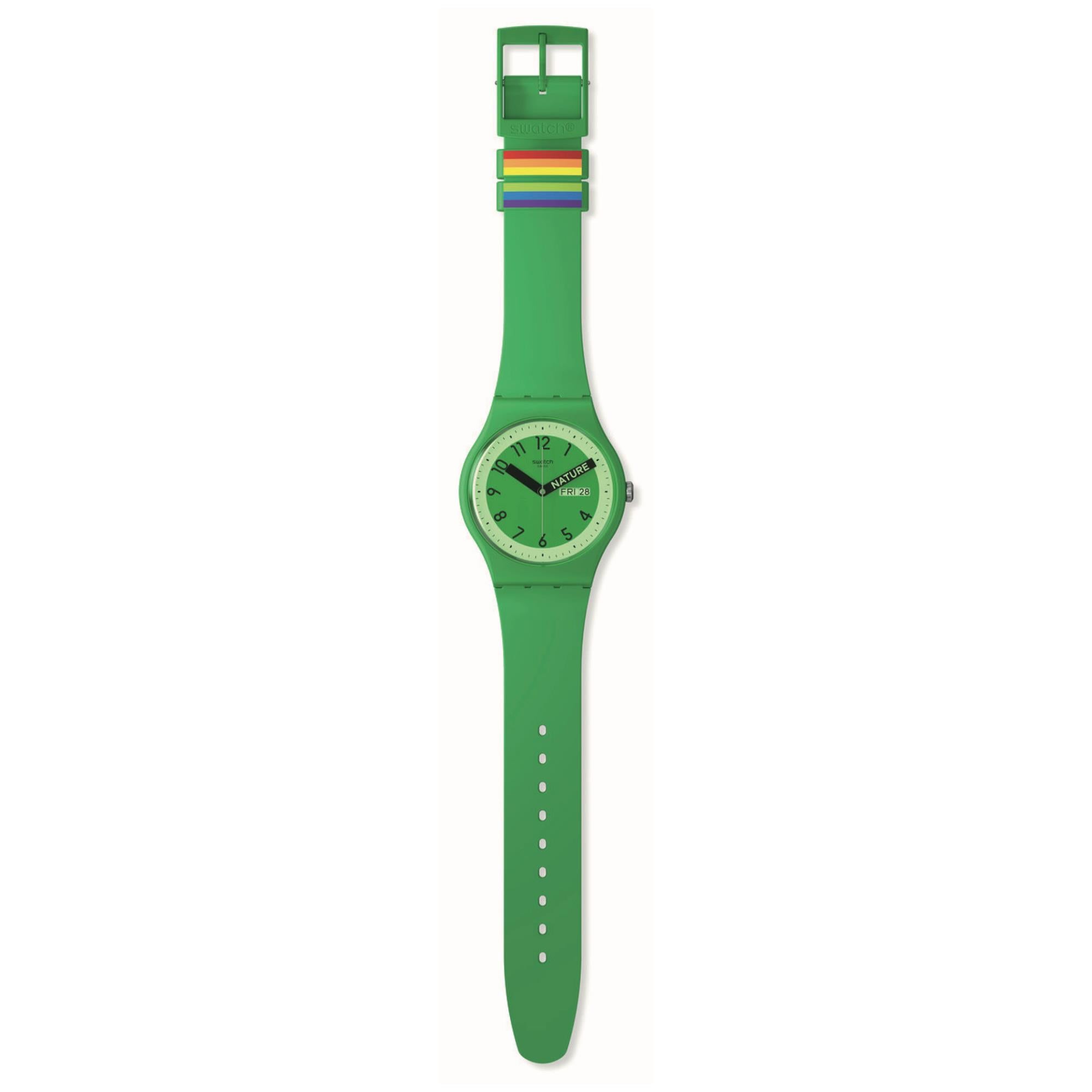 Swatch Proudly Green "Natur" Grünes Quarz Uhr SO29G704