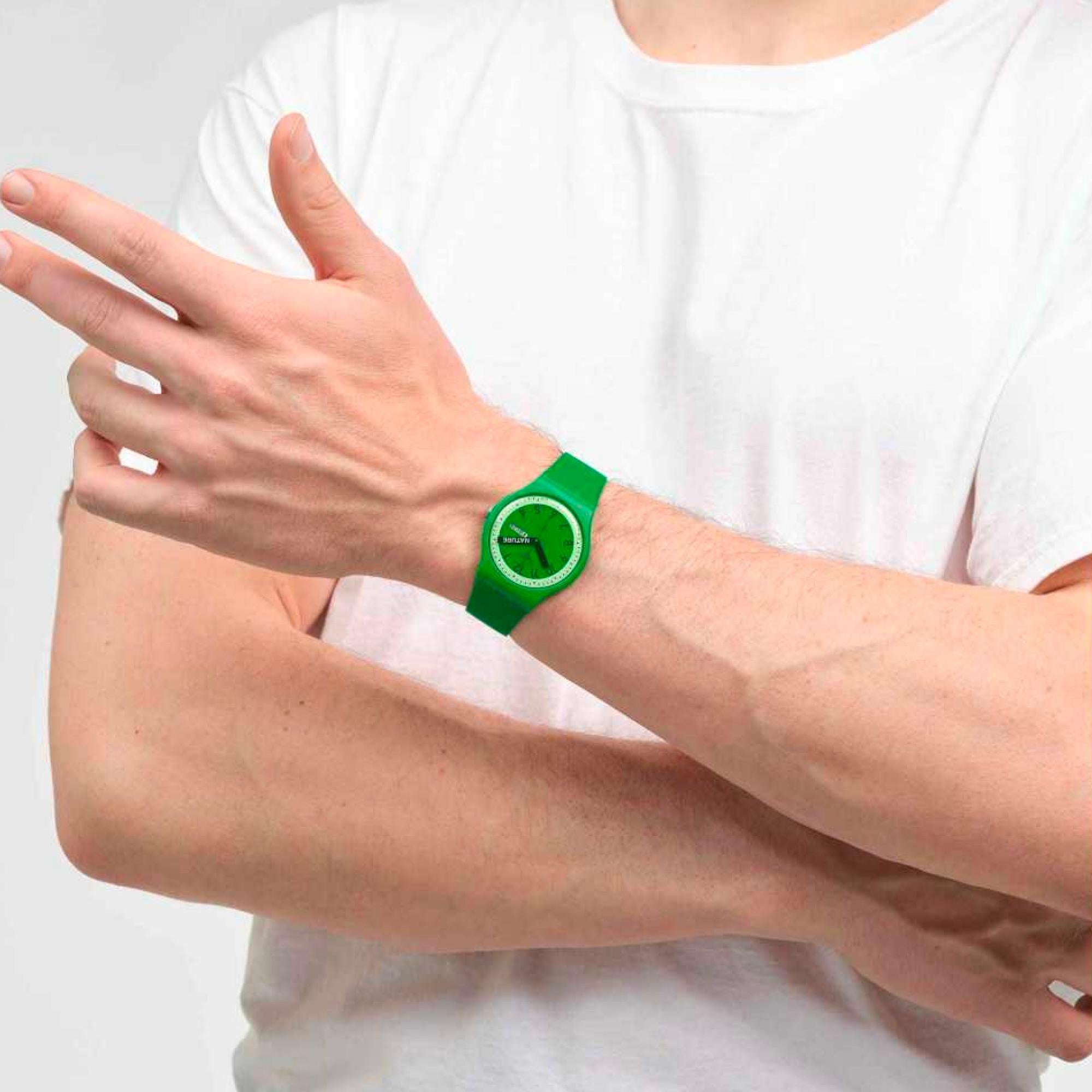 Swatch Proudly Green "Natur" Grünes Quarz Uhr SO29G704