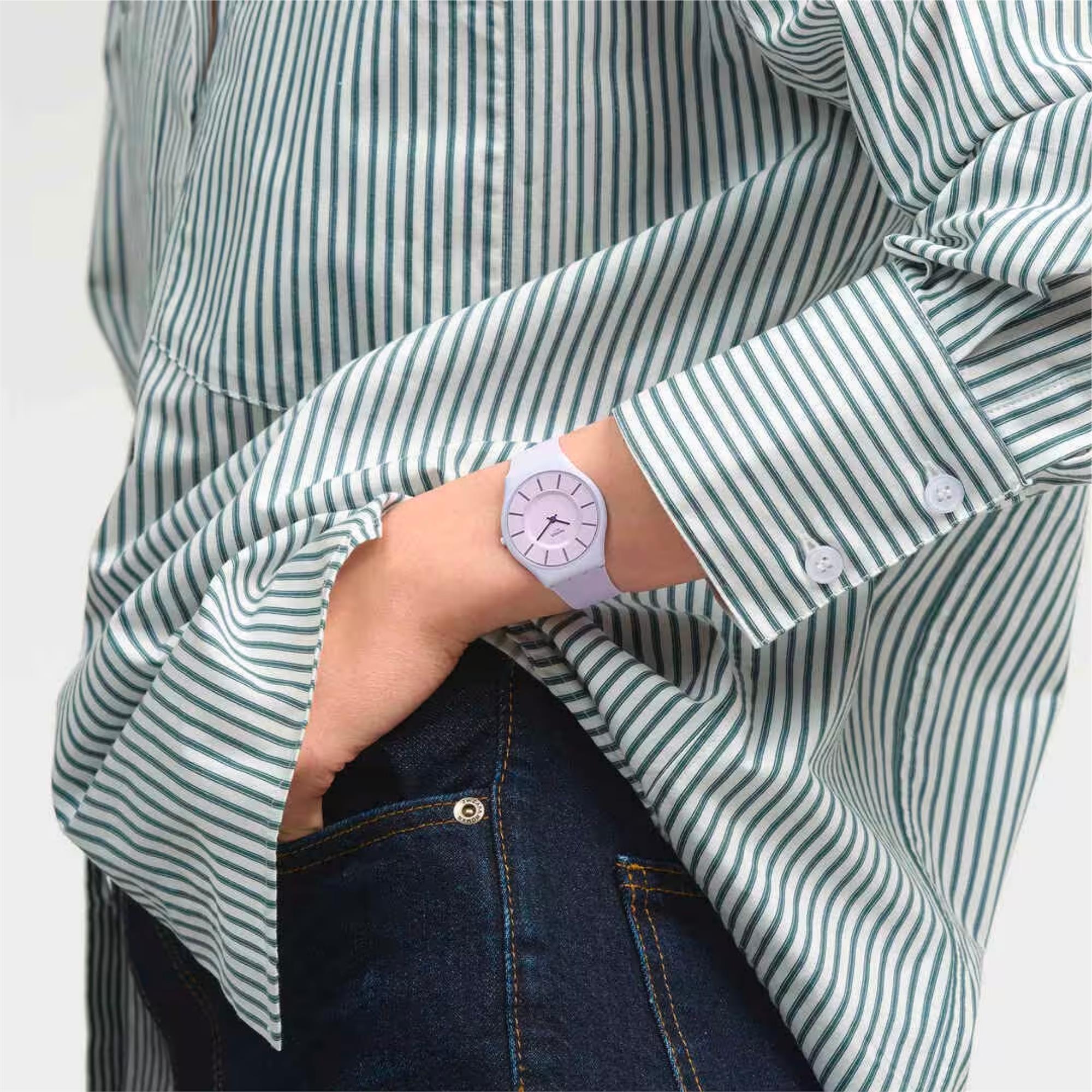 Swatch LA LA LILA Quarz Violette Damen Uhr SS08V107