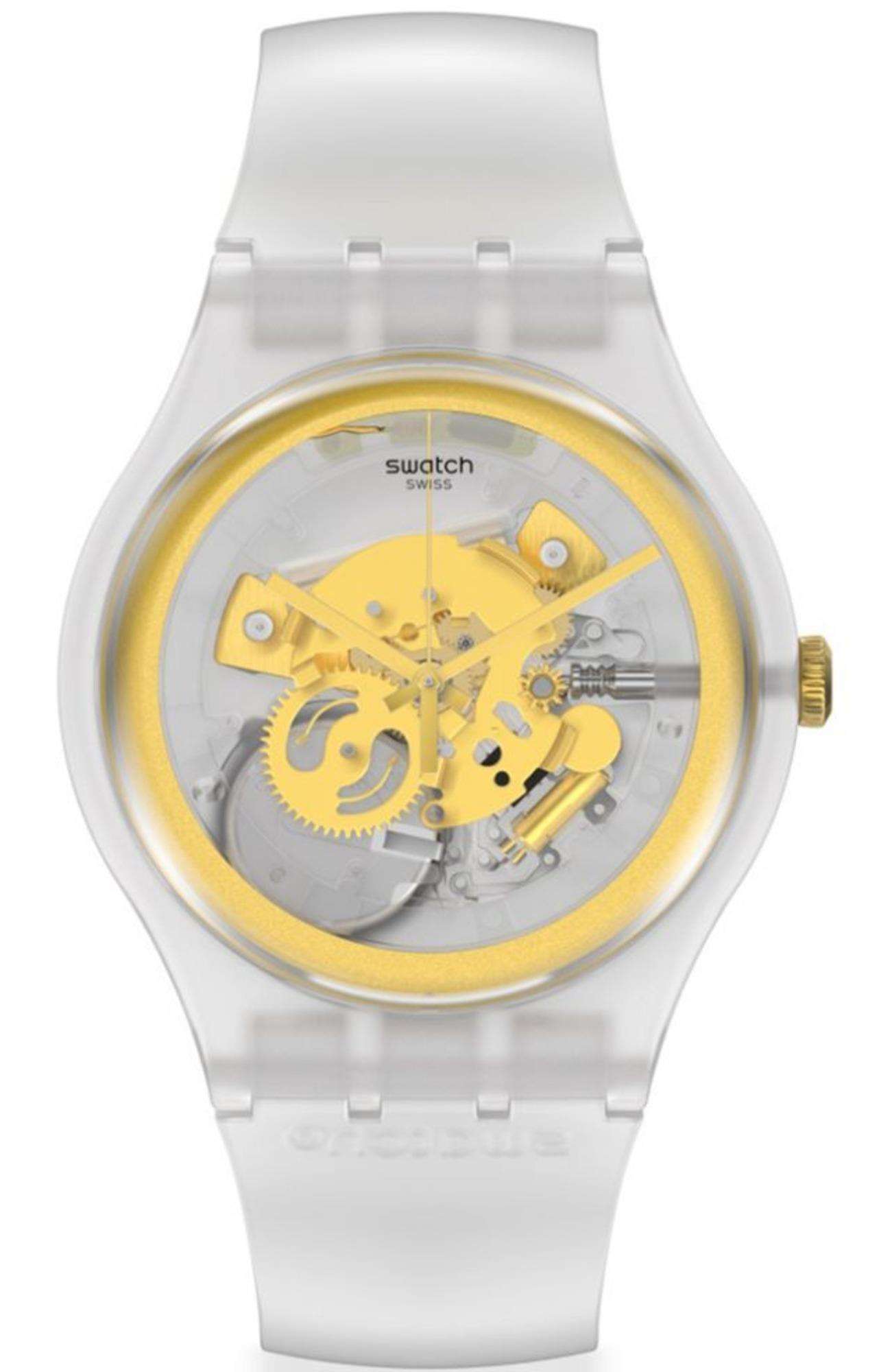 Swatch MY TIME Neue Gent Transparente Zifferblatt Silikonarmband Uhr SVIZ102-5300