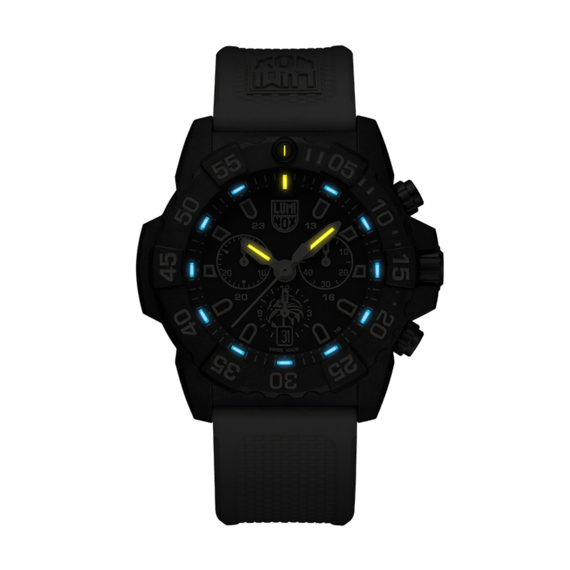 LUMINOX NAVY SEAL CHRONOGRAPH 3580 SERIE SCHWARZES ZIFFERBLATT HERREN UHR XS.3590.NSF.SET