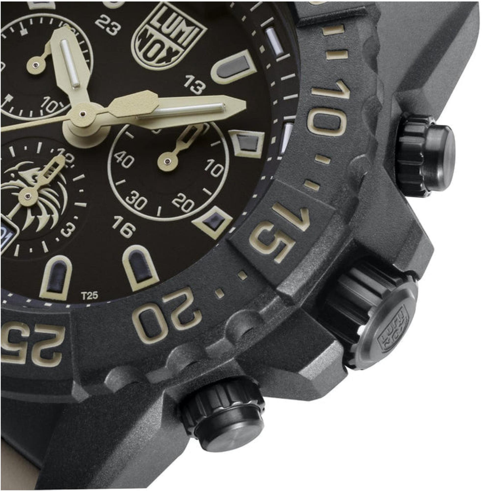 LUMINOX NAVY SEAL CHRONOGRAPH 3580 SERIE SCHWARZES ZIFFERBLATT HERREN UHR XS.3590.NSF.SET