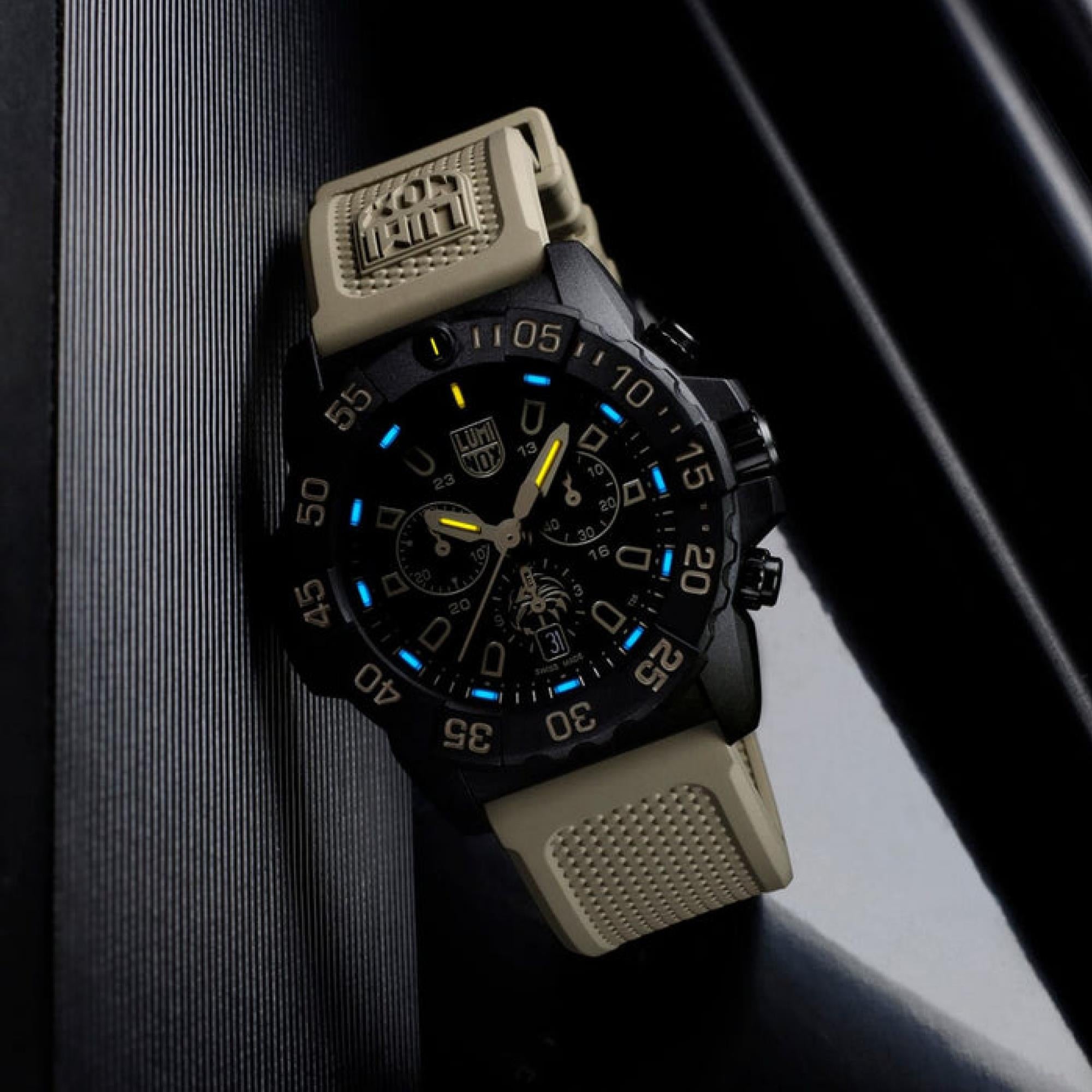 LUMINOX NAVY SEAL CHRONOGRAPH 3580 SERIE SCHWARZES ZIFFERBLATT HERREN UHR XS.3590.NSF.SET